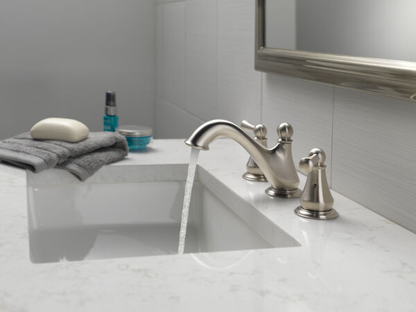 Two Handle Widespread Bathroom Faucet in Stainless 35999LF-SS Delta Faucet