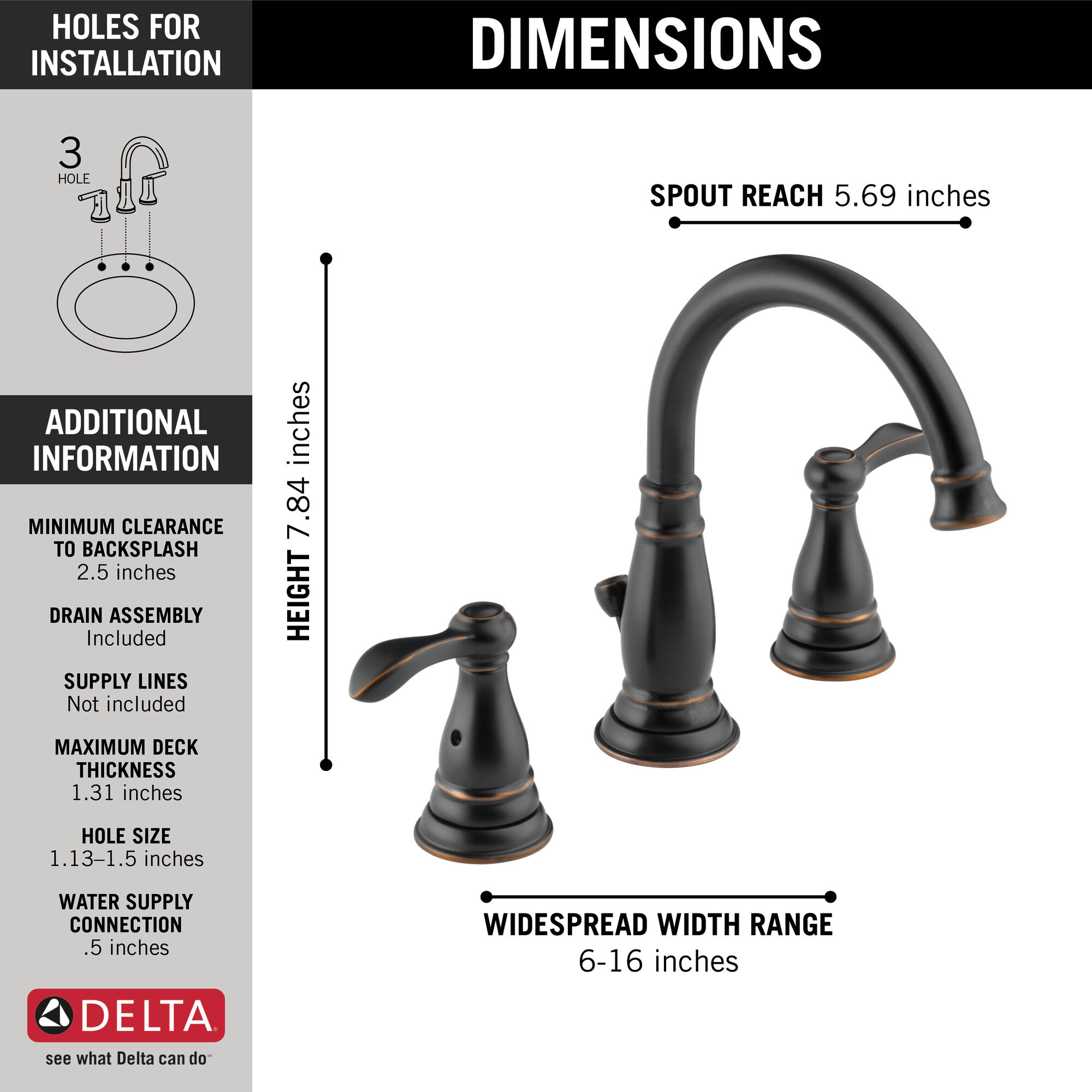 Two Handle Widespread Bathroom Faucet (Recertified) in Oil Rubbed Bronze