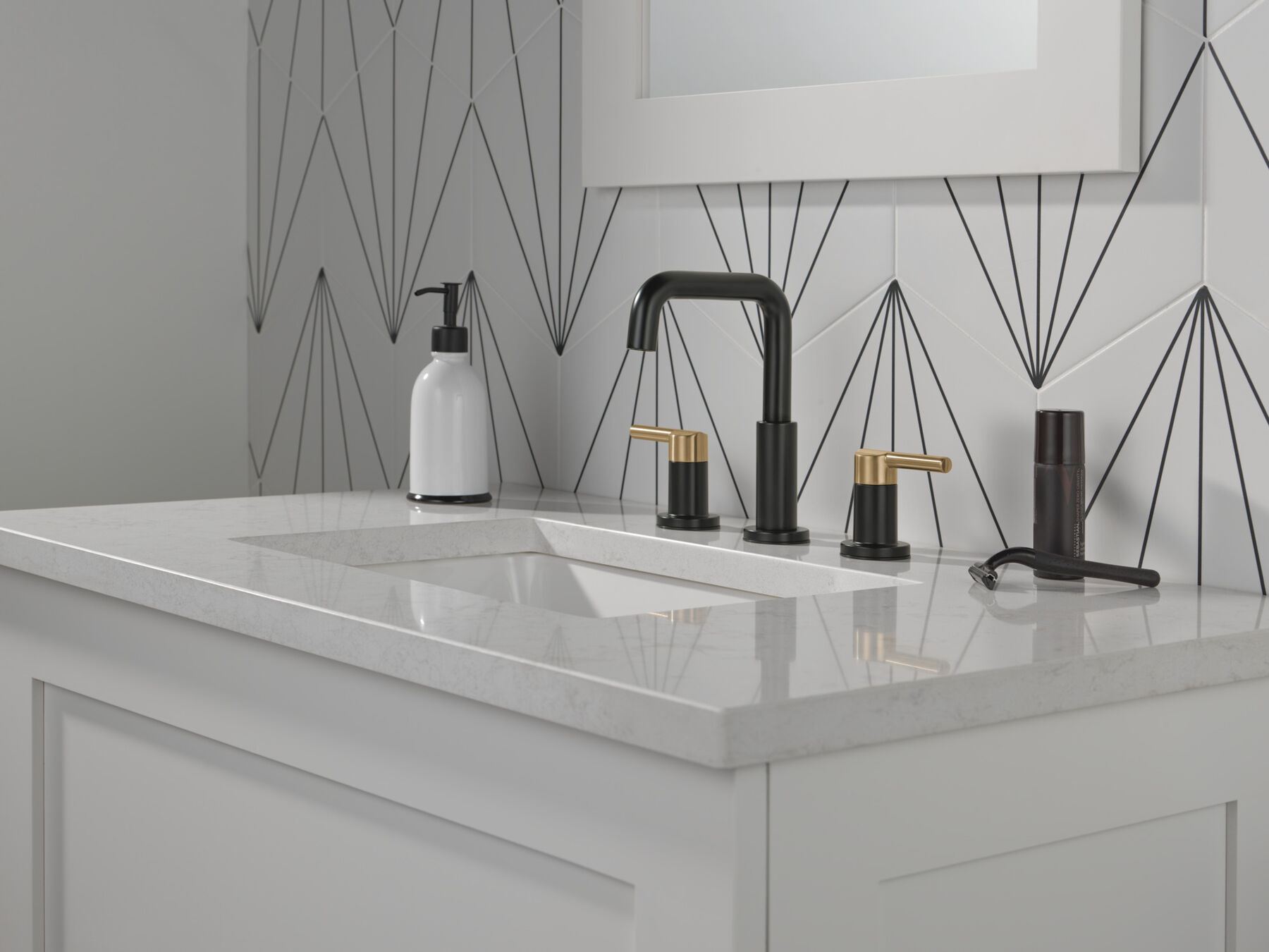 3 Mixed Metal Bathroom Design Combinations - Maison de Pax  Mixed metal bathroom  fixtures, Mixed metal bathroom, Polished nickel bathroom faucet