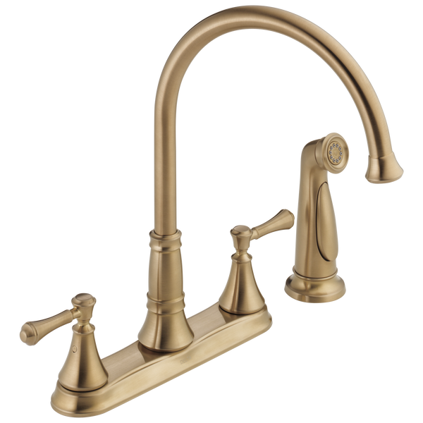 Two Handle Kitchen Faucet with Spray in Champagne Bronze 2497LF-CZ