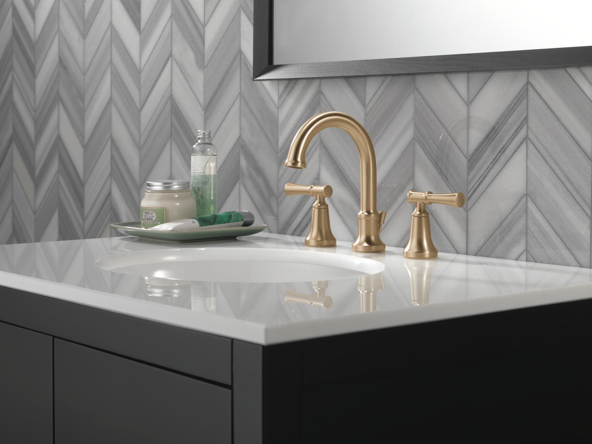 Two Handle Widespread Bathroom Faucet in Champagne Bronze 35747LF