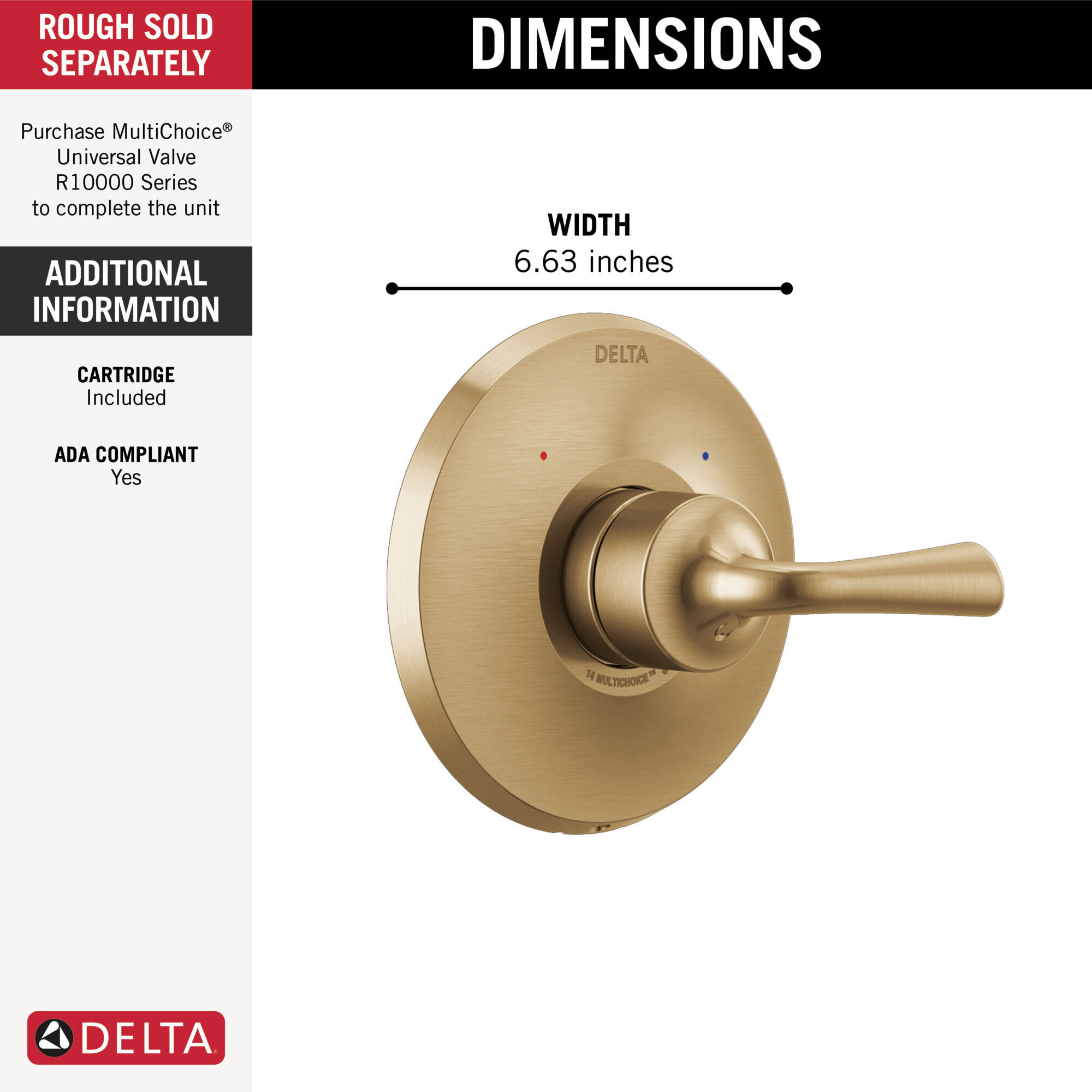 Monitor 14 Series Valve Only Trim in Champagne Bronze T14033-CZ | Delta  Faucet