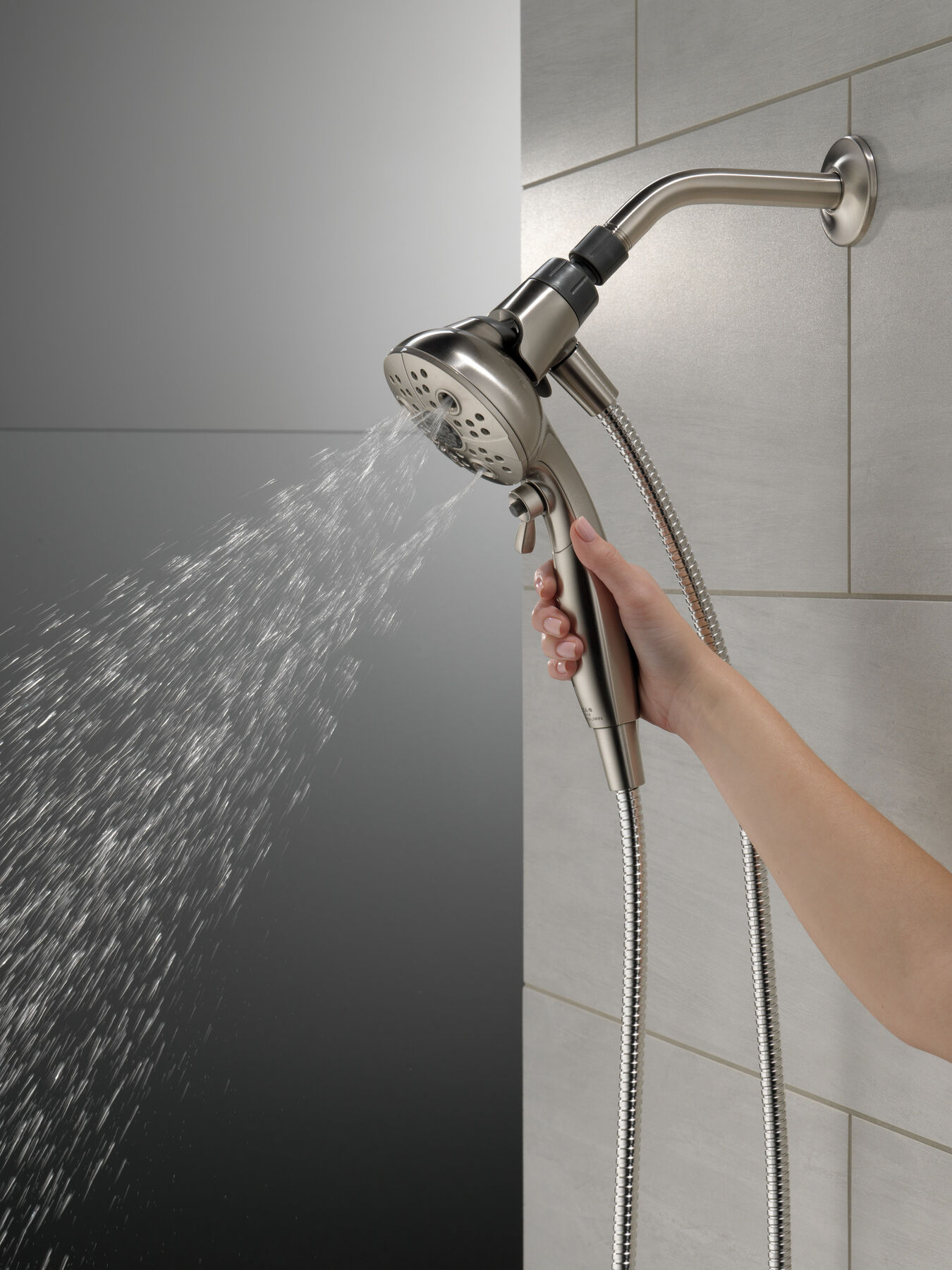 3 Spray Mode Hand Shower Head Bathroom Handset Chrome White