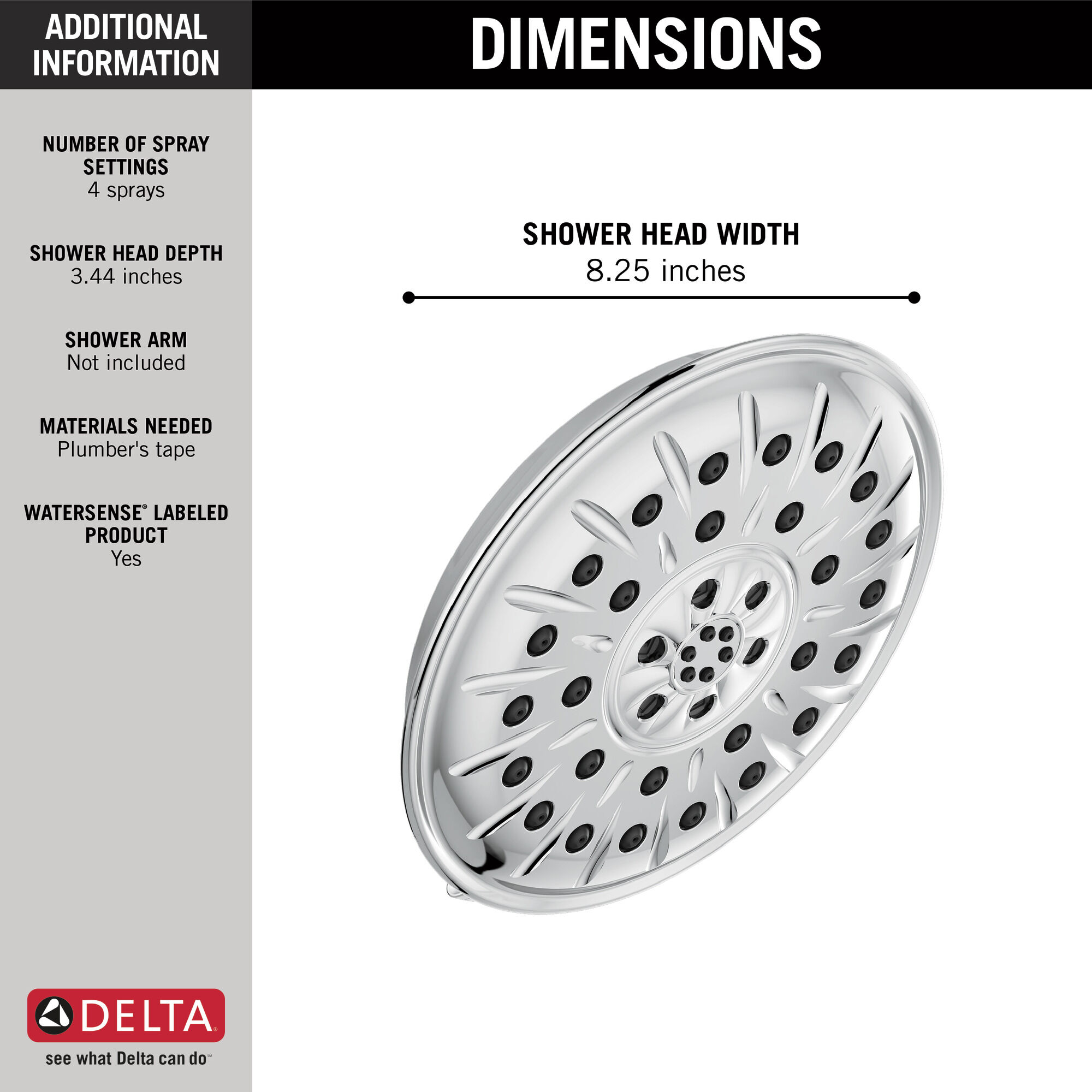 UltraSoak™ 4-Setting Shower Head in Chrome