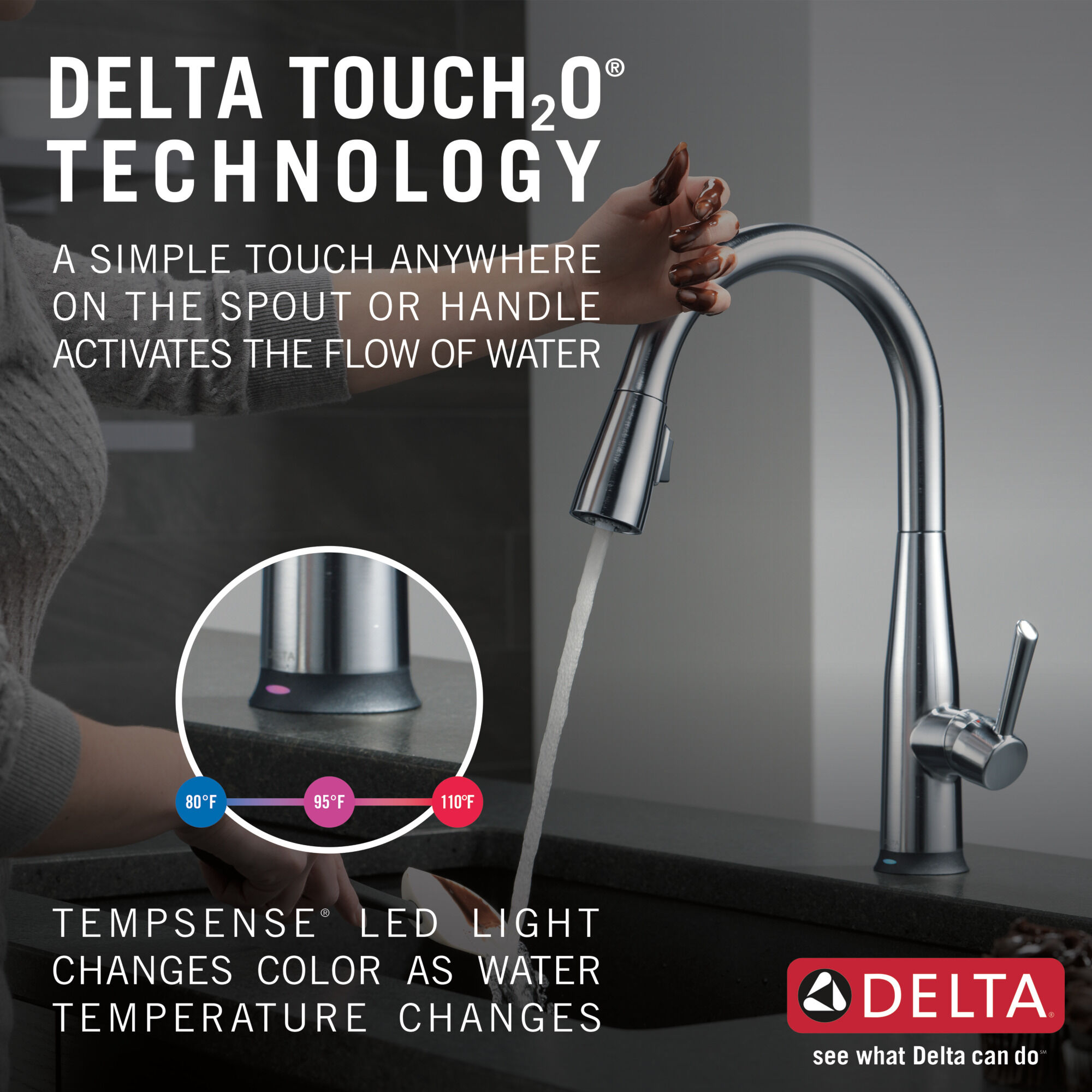 Single Handle Pull-Down Kitchen Faucet with Touch2O® Technology  (Recertified)