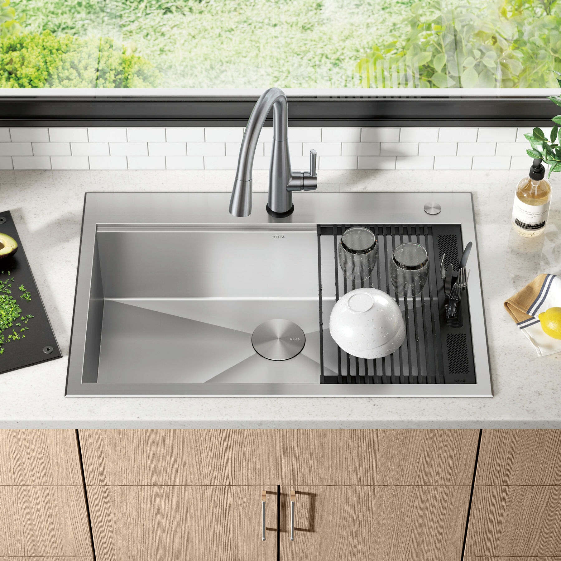 33” Workstation Kitchen Sink Drop-In Top Mount 16 Gauge Stainless