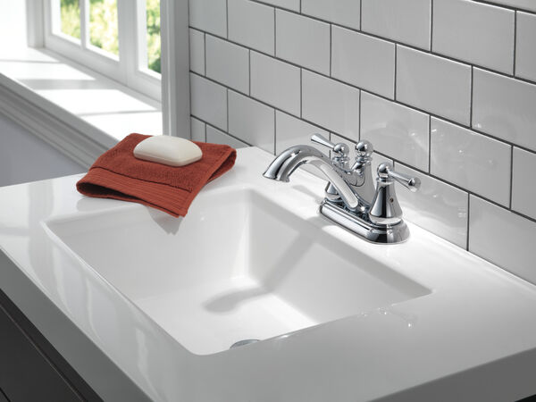Two Handle Centerset Bathroom Faucet in Chrome 25999LF Delta Faucet