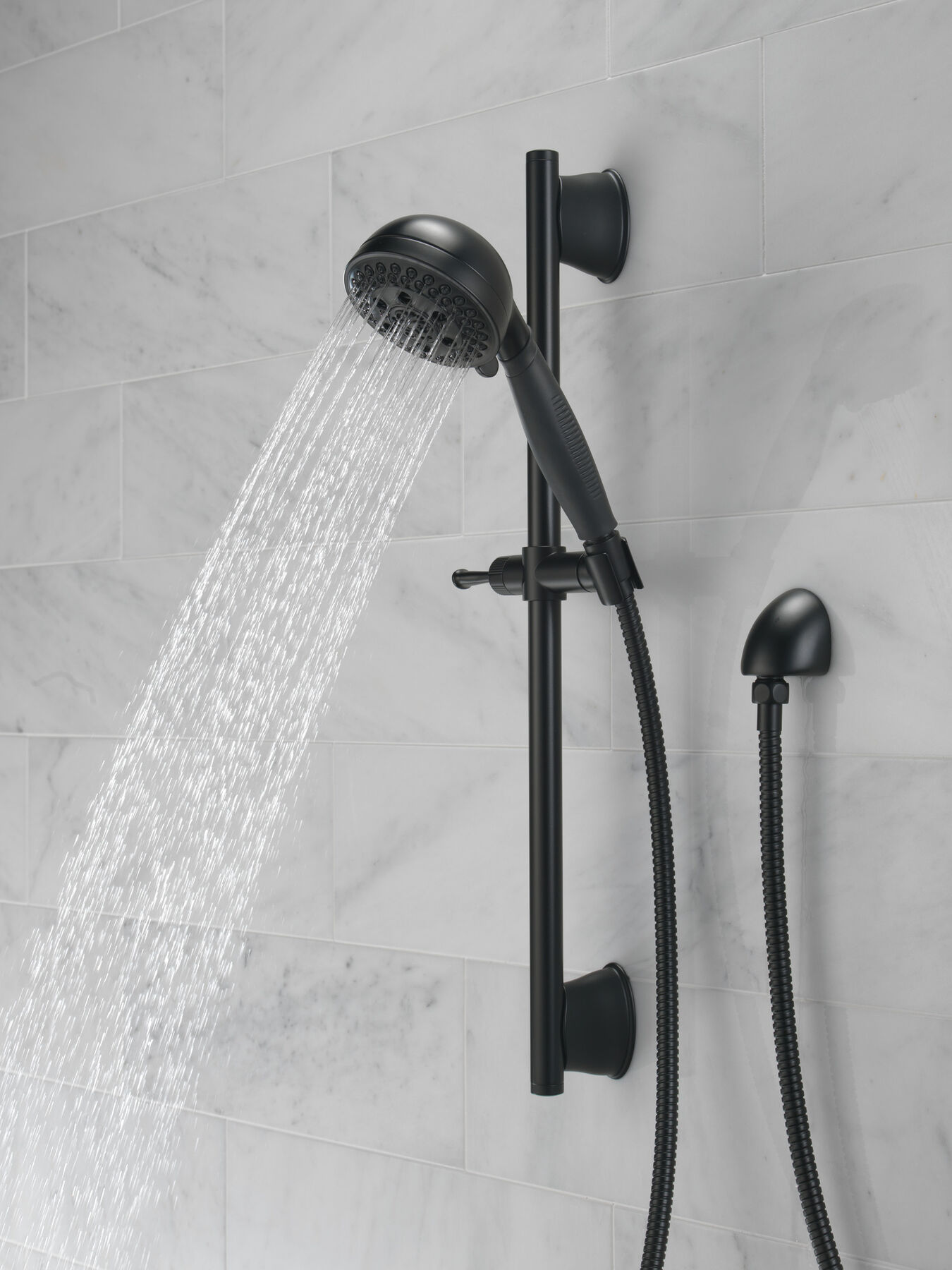 Bathroom Accessory Brass 4 Functions Hand Shower Set with Matt Black Wall  Mounted Water Outlet Bracket - China Shower Set, Shower