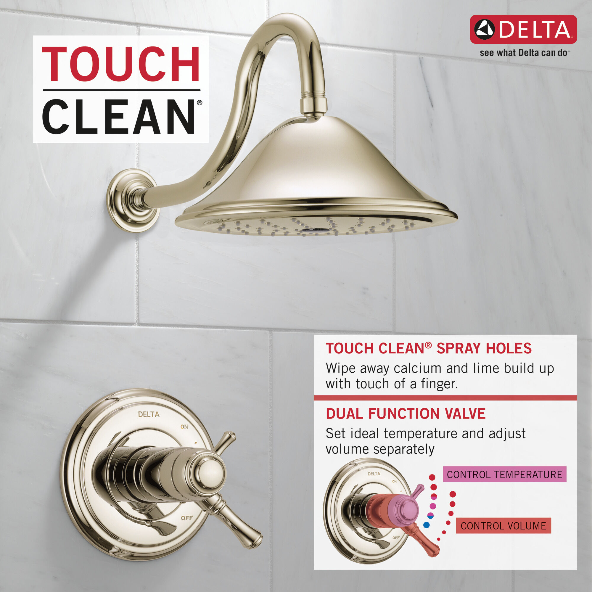 Delta RP72568PN Cassidy Showerhead, Polished Nickel