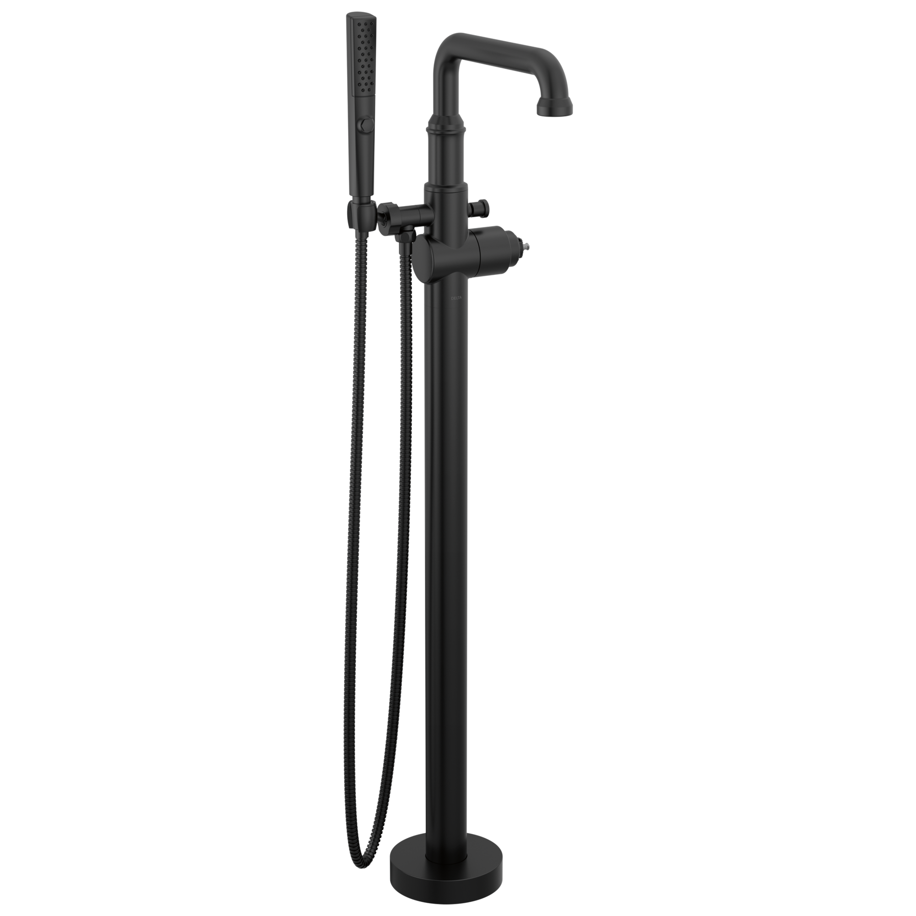 Floor Mount Tub Filler Trim- Less Handle in Matte Black T4784