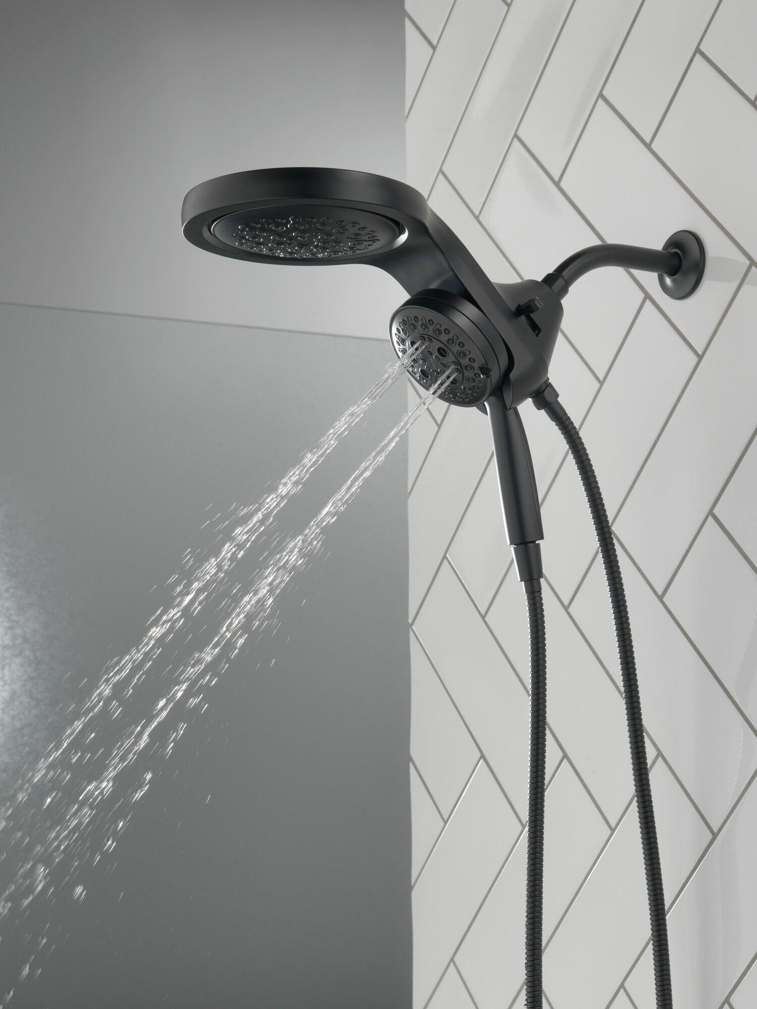 HydroRain® H2Okinetic® 5-Setting Two-in-One Shower Head in Matte 