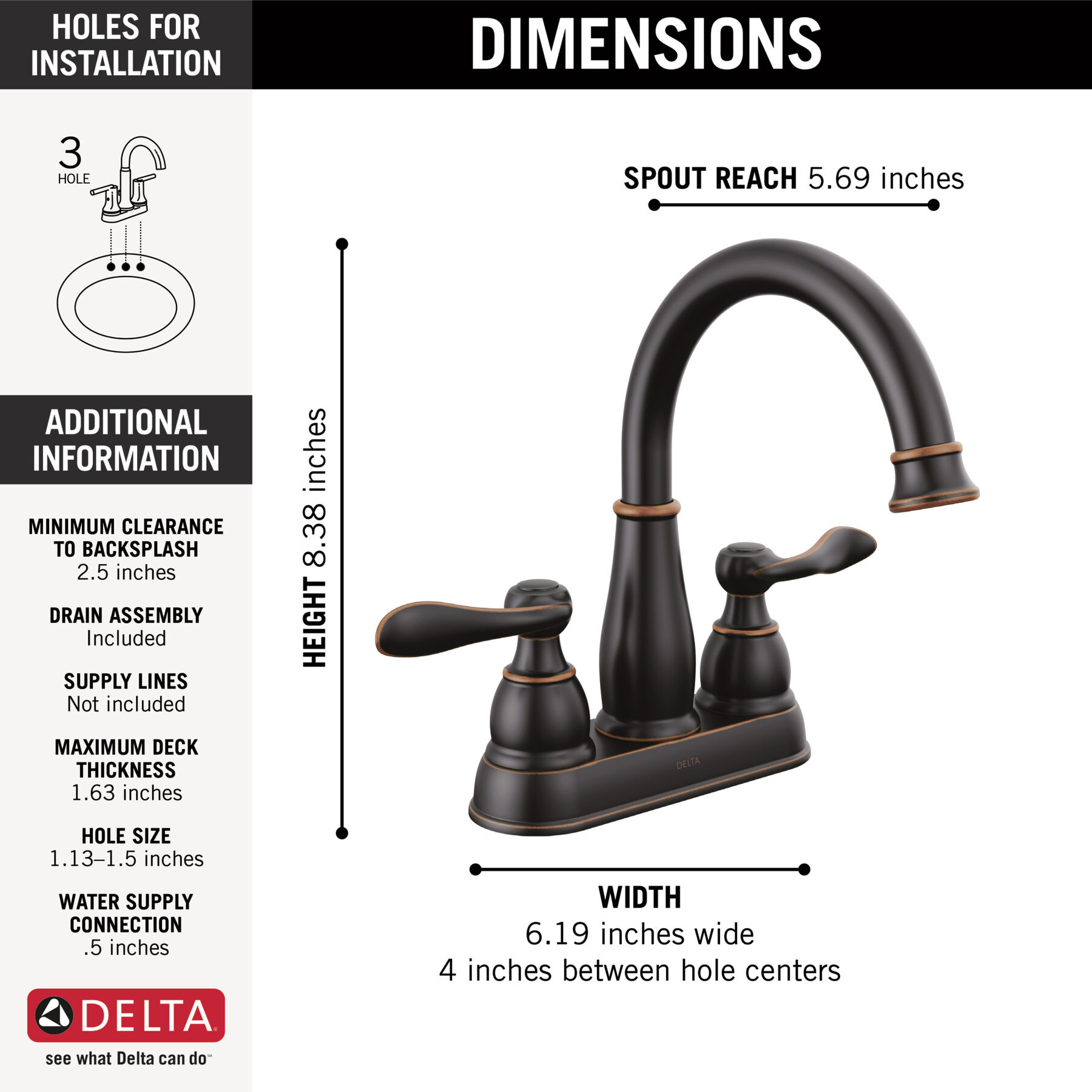 Aspirations™ 8-Inch Widespread 2-Handle Bathroom Faucet 1.2 gpm/4.5 L/min  With Lever Handles