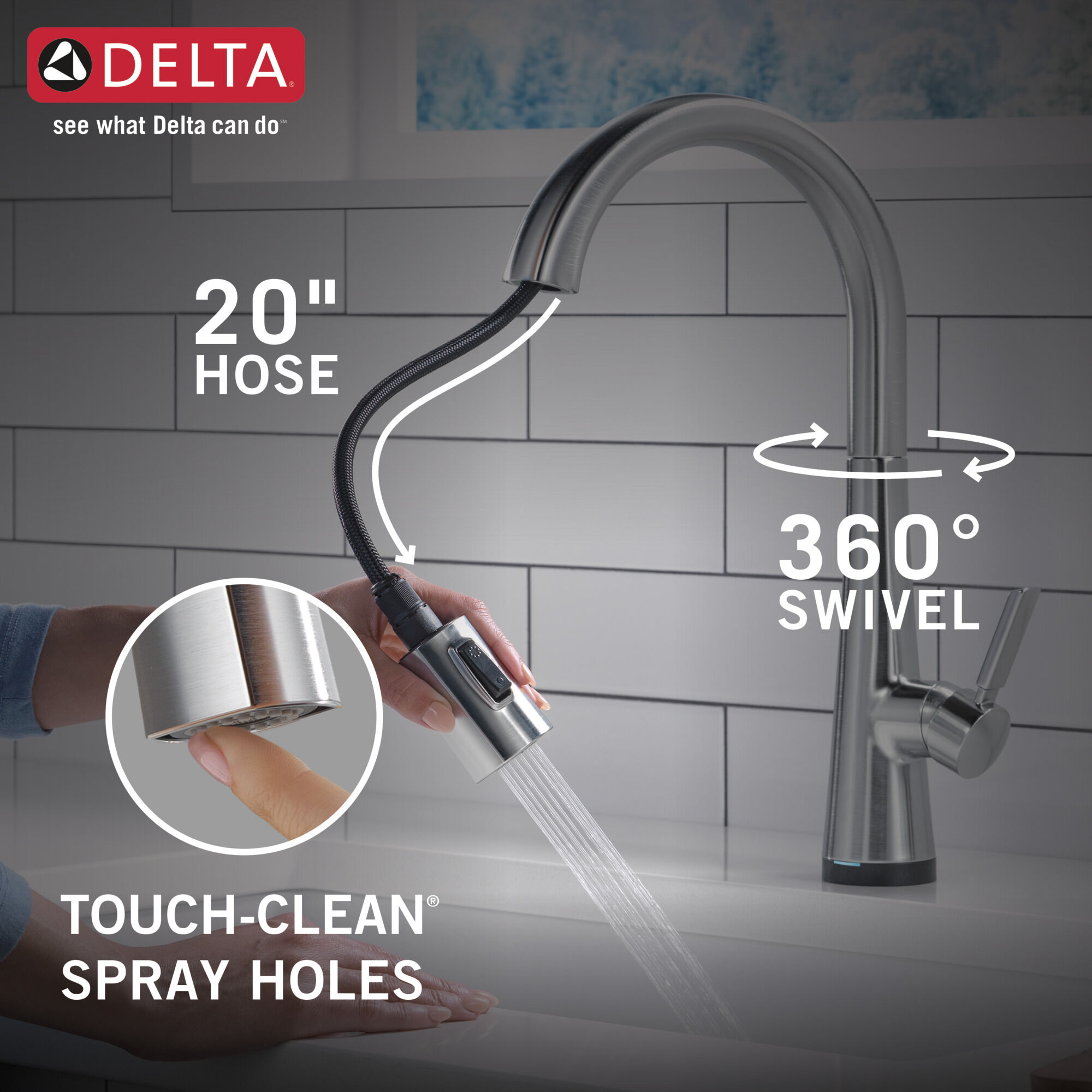 Single Handle Pull-Down Kitchen Faucet With Touch2O Technology in