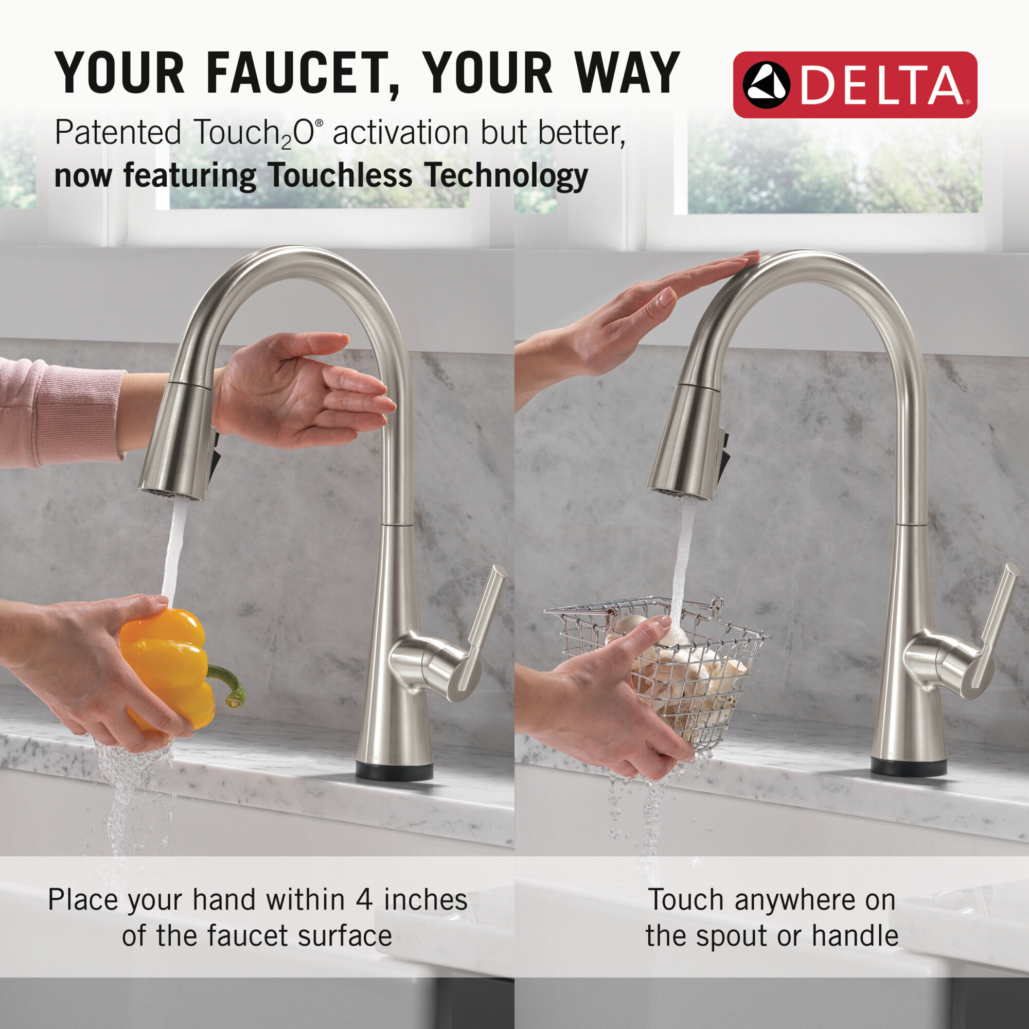 Single Handle Pull-Down Touch2O® Kitchen Faucet with Touchless Technology  in Stainless