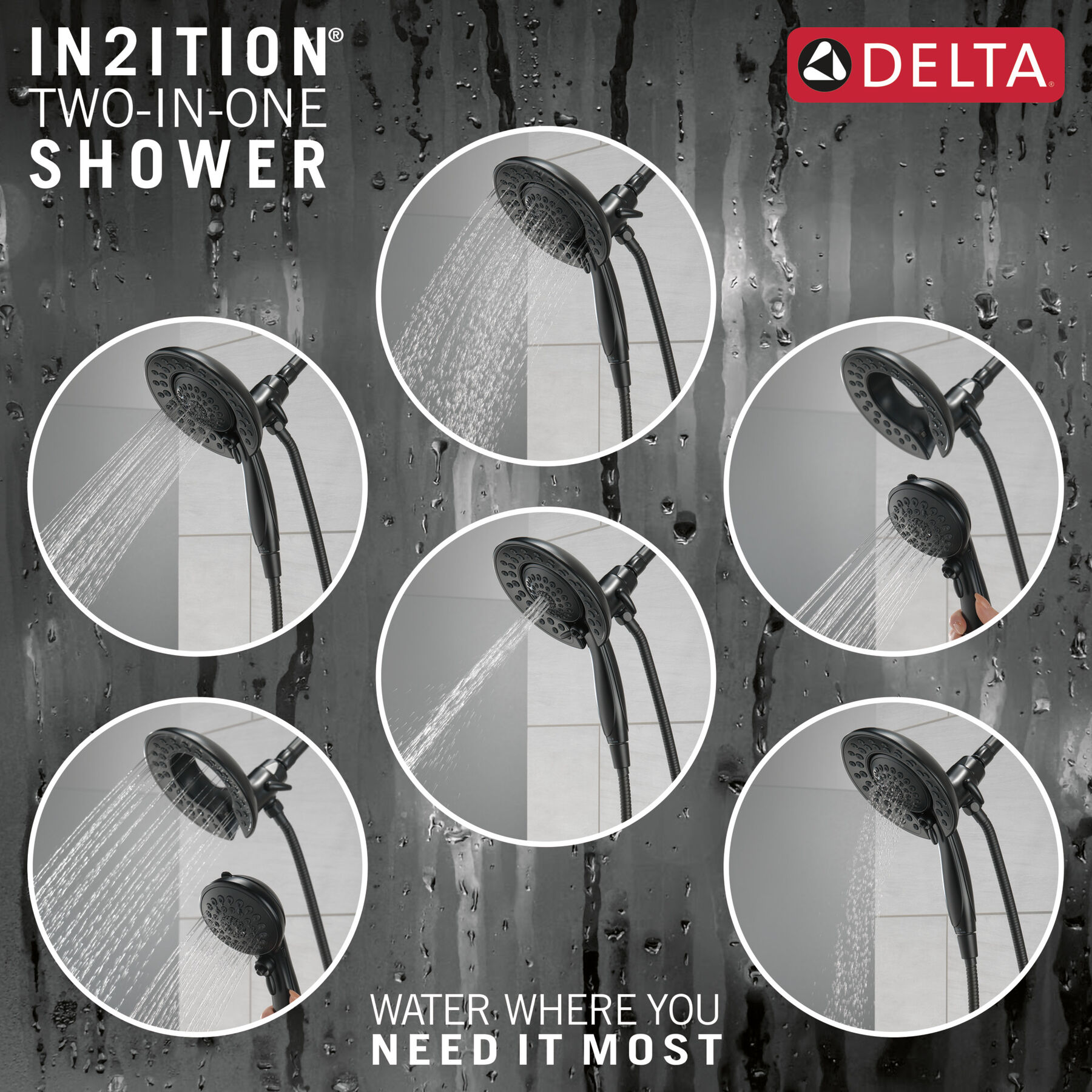 In2ition® 5-Setting Two-in-One Shower in Stainless 58569-SS-PK