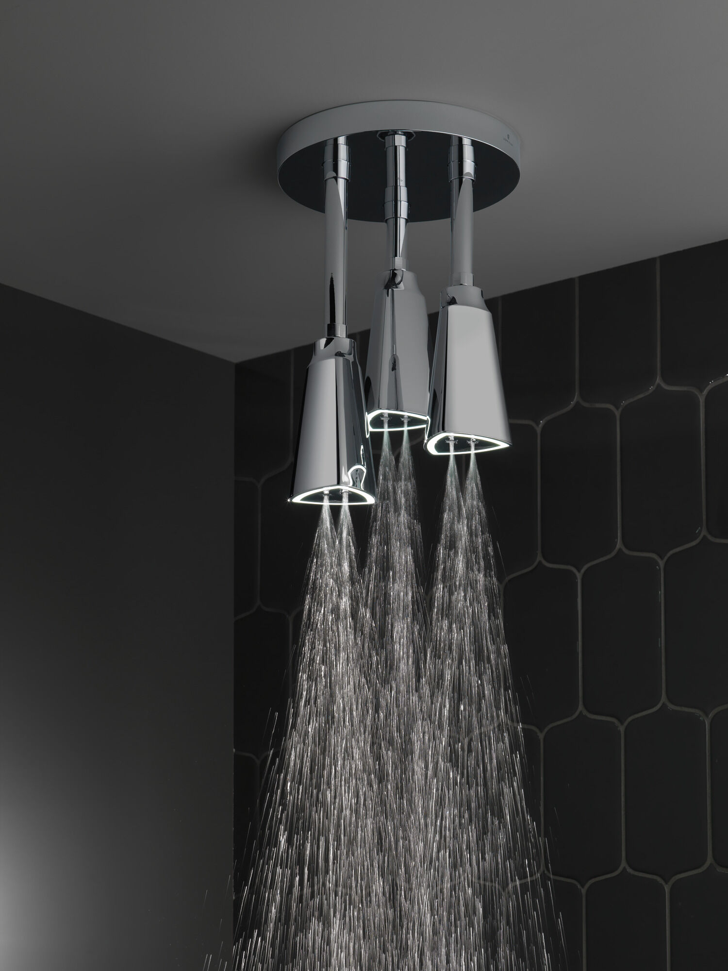 H2Okinetic® Pendant Raincan Shower Head with LED Light in Chrome
