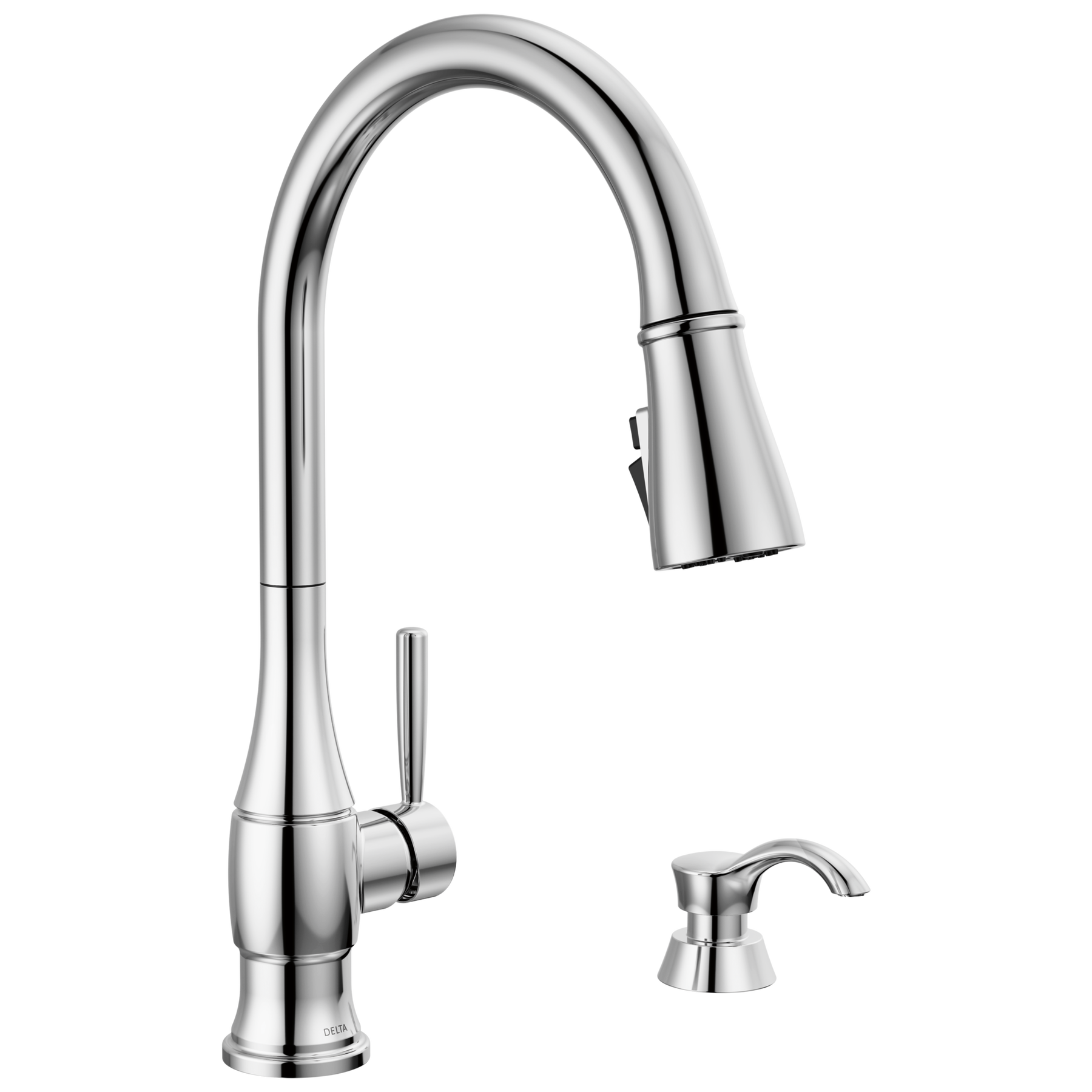 Single Handle Pull-Down Kitchen Faucet with Soap Dispenser and