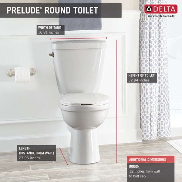 Toilette à cuvette allongée Delta Prelude, certifiée WaterSense