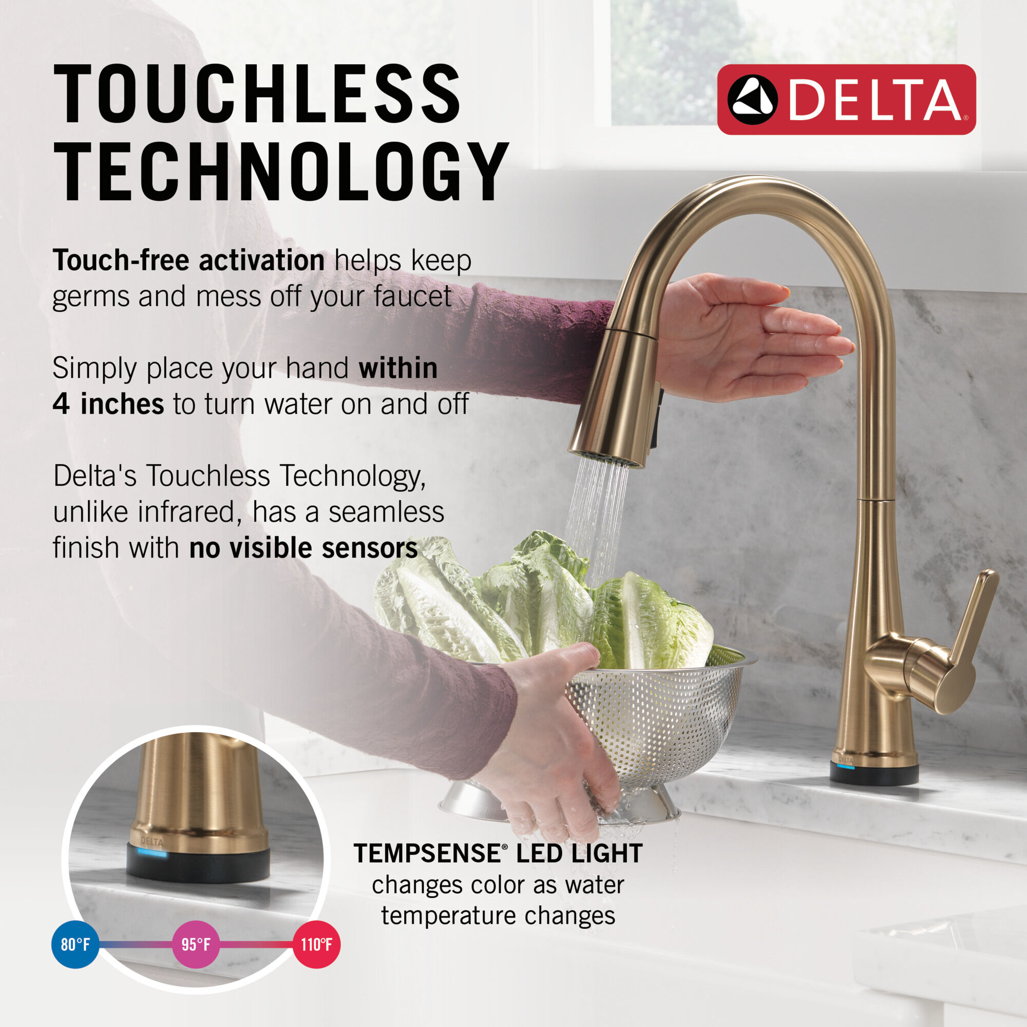 Single Handle Pull-Down Touch2O® Kitchen Faucet with Touchless Technology  and Soap Dispenser in Champagne Bronze