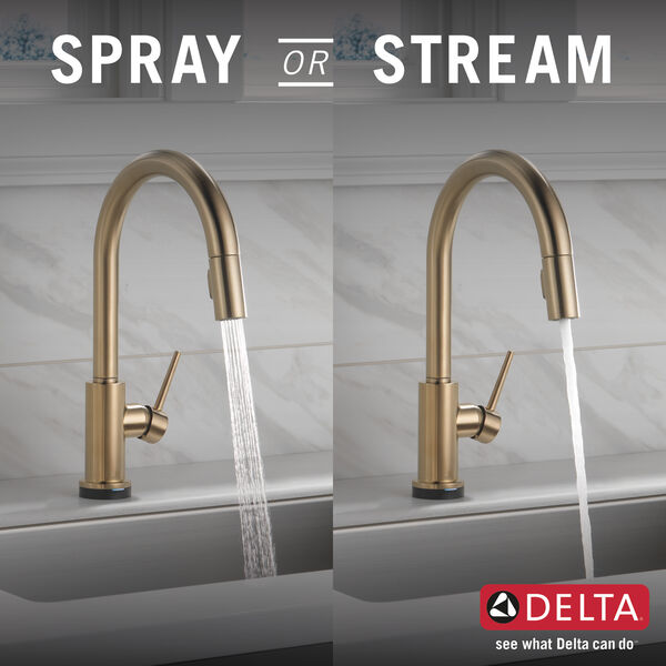 Single Handle Pull-Down Kitchen Faucet with Touch2O® Technology in Champagne  Bronze 9159T-CZ-DST Delta Faucet