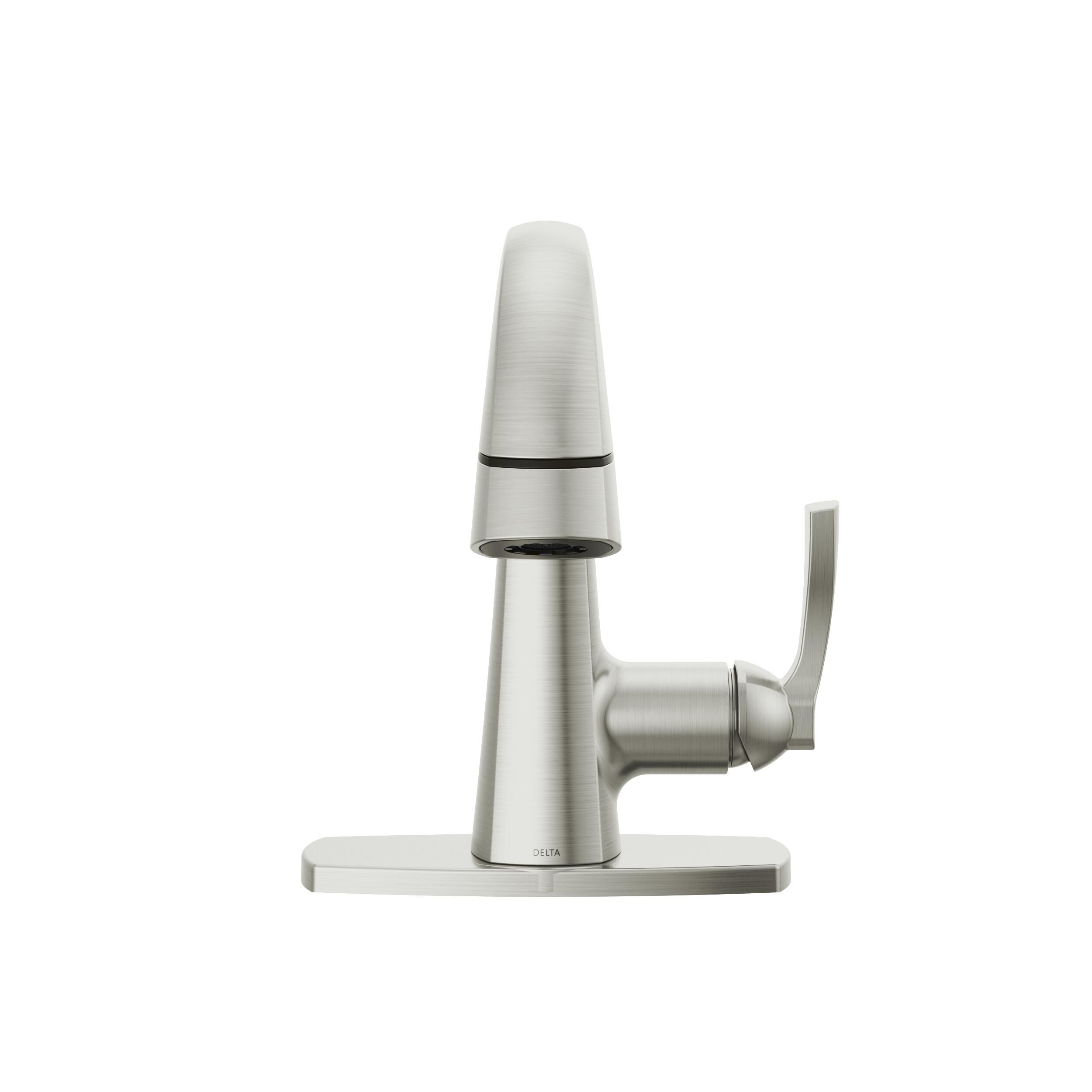 Single Handle Pull Down Bathroom Faucet in Lumicoat® Stainless 577