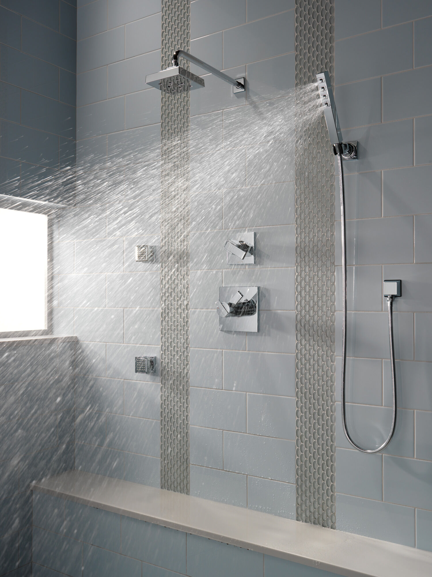 H2Okinetic® Single-Setting Adjustable Wall Mount Hand Shower in 