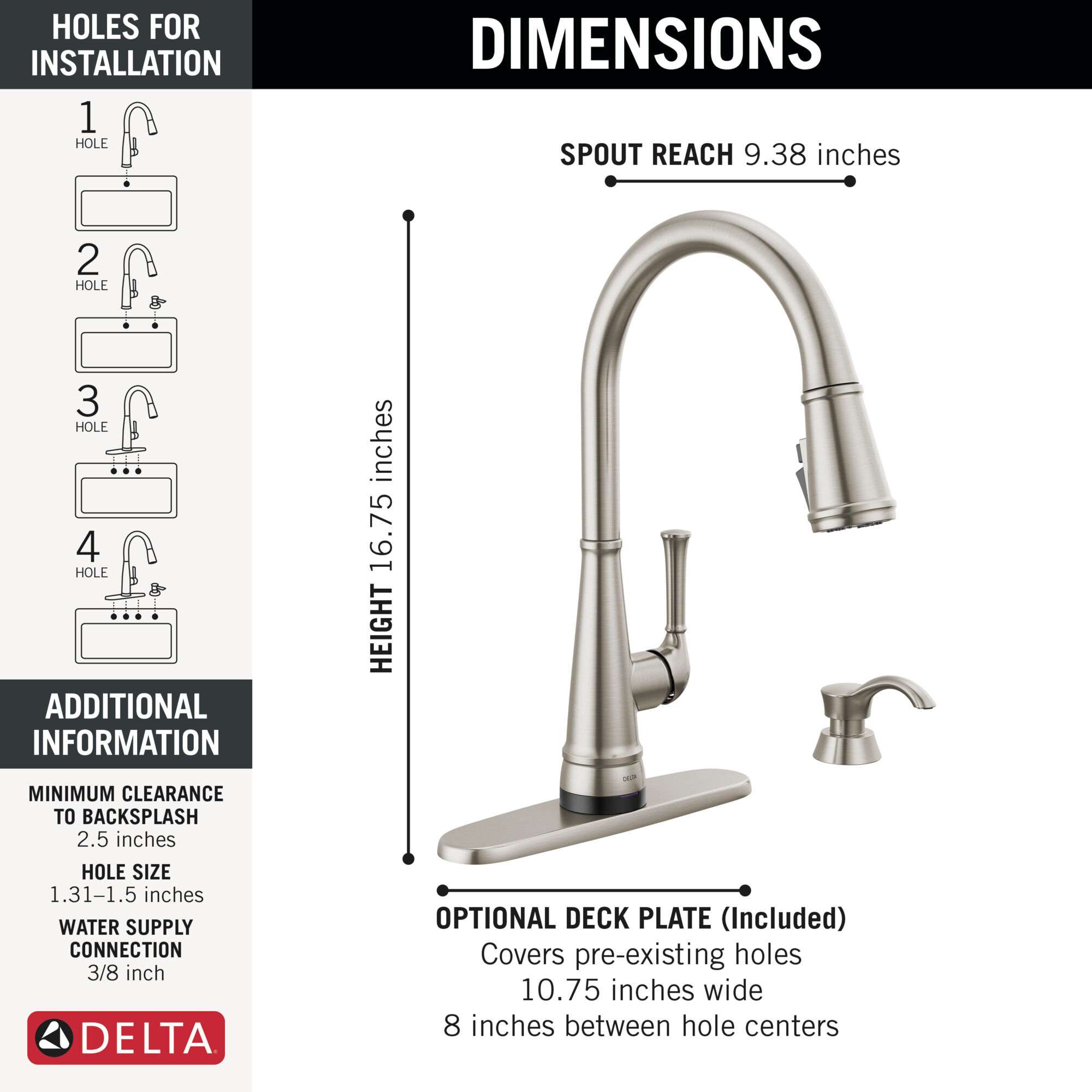 Single Handle Pull-Down Kitchen Faucet with Touch2O® and 