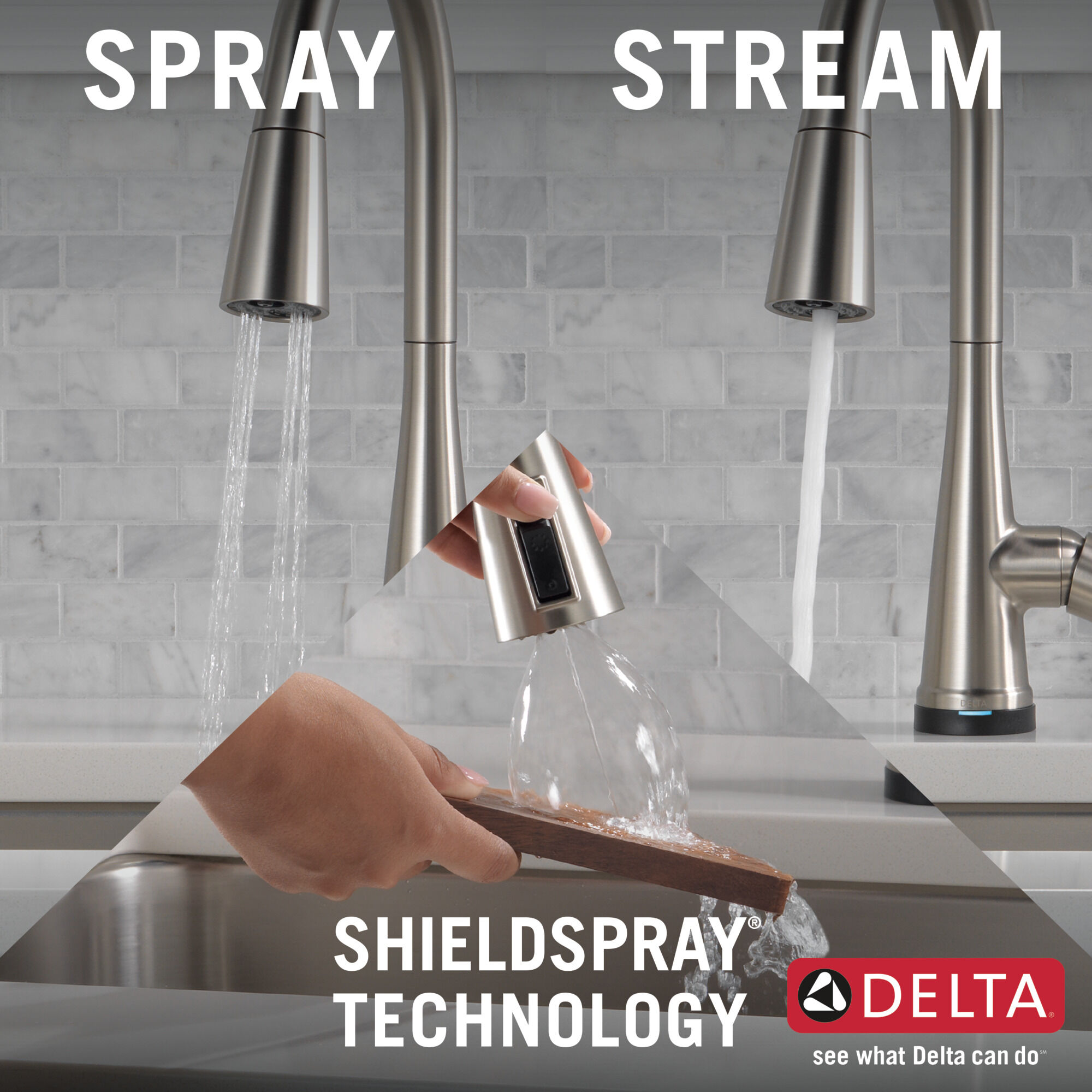 Single Handle Pull-Down Kitchen Faucet with Soap Dispenser and Touch2O®  Technology in Spotshield Stainless