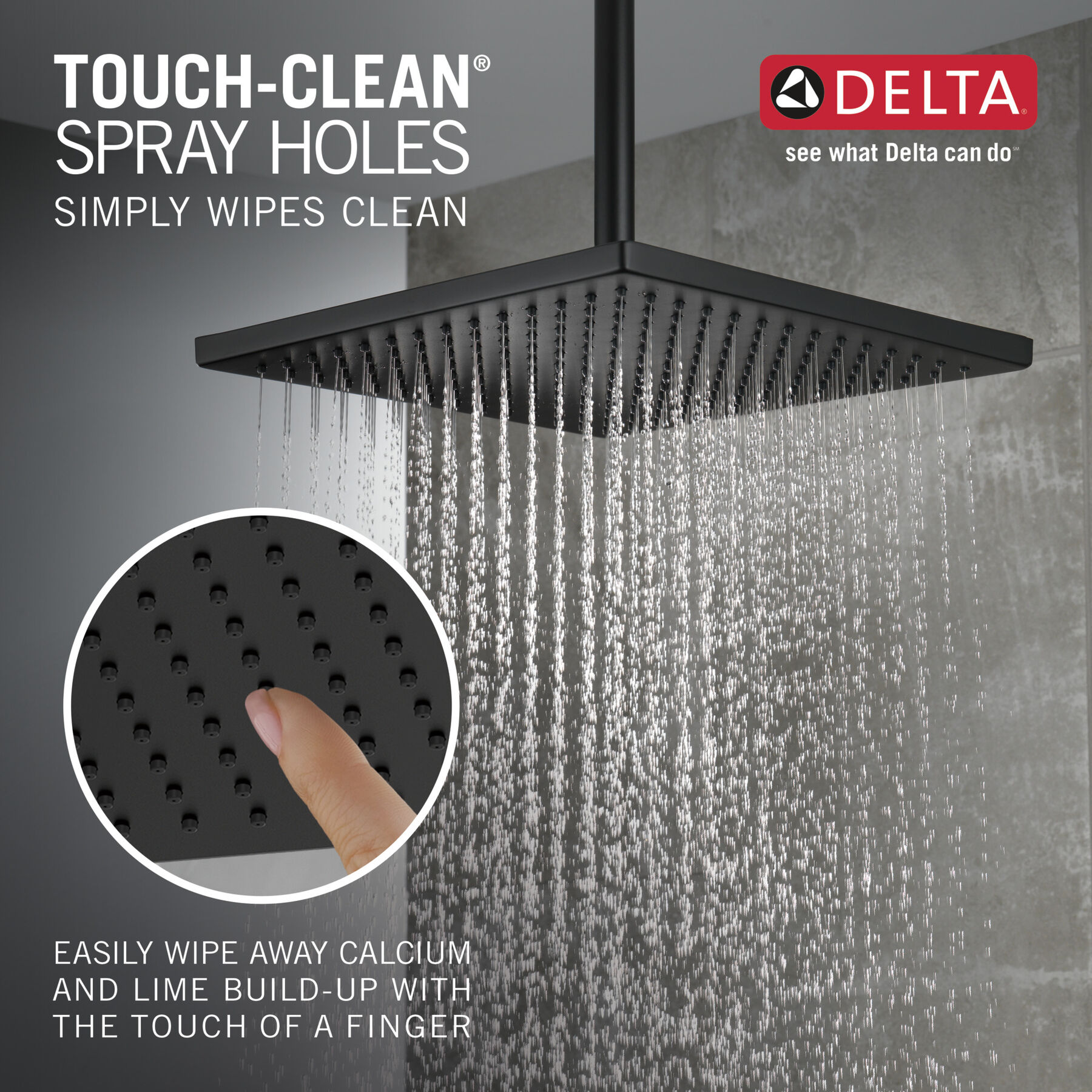 Matte Black Wall Mounted Shower with 8 inch Rainfall Shower Head - Round Shower