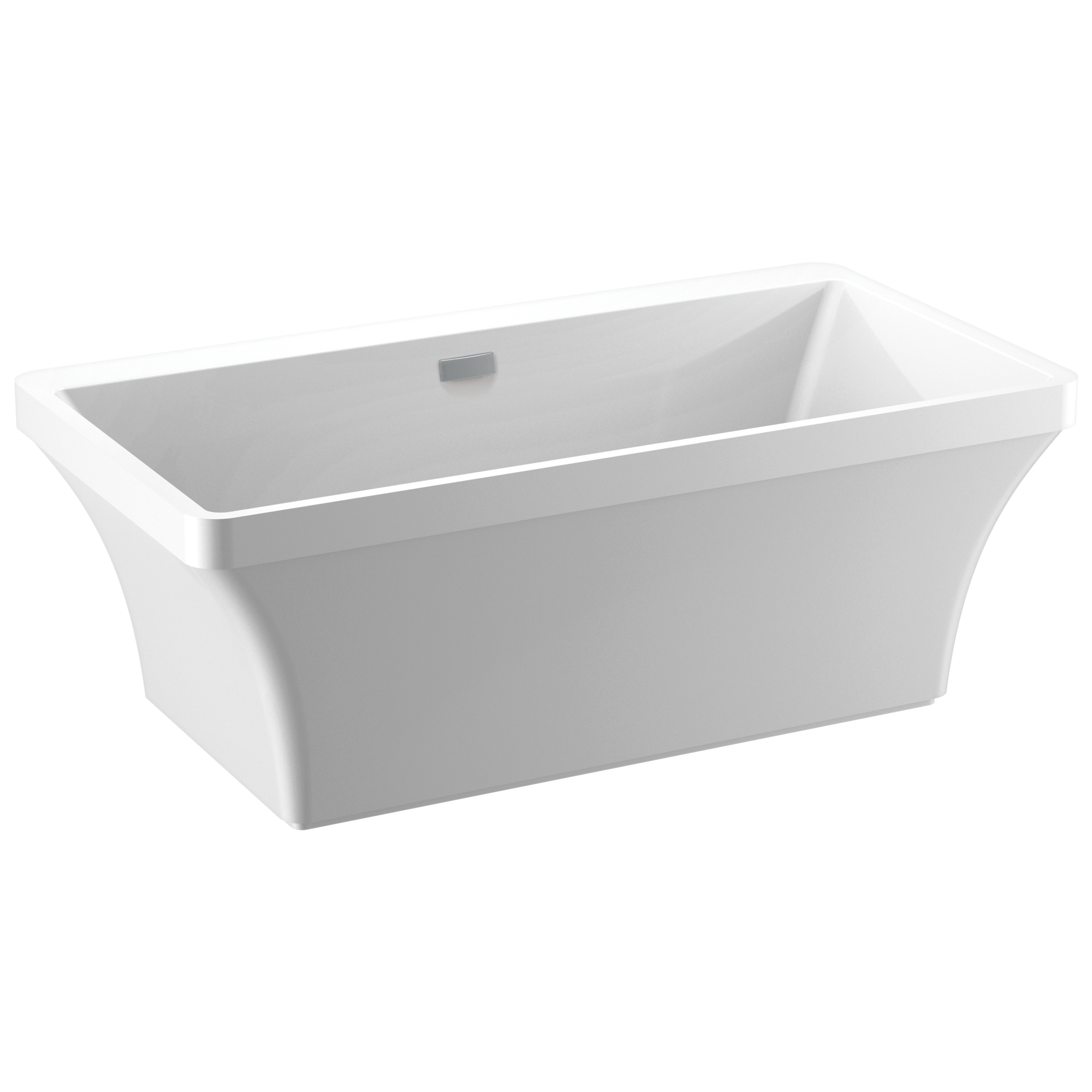 60'' x 32'' Freestanding Tub with Integrated Waste and Overflow in High  Gloss White