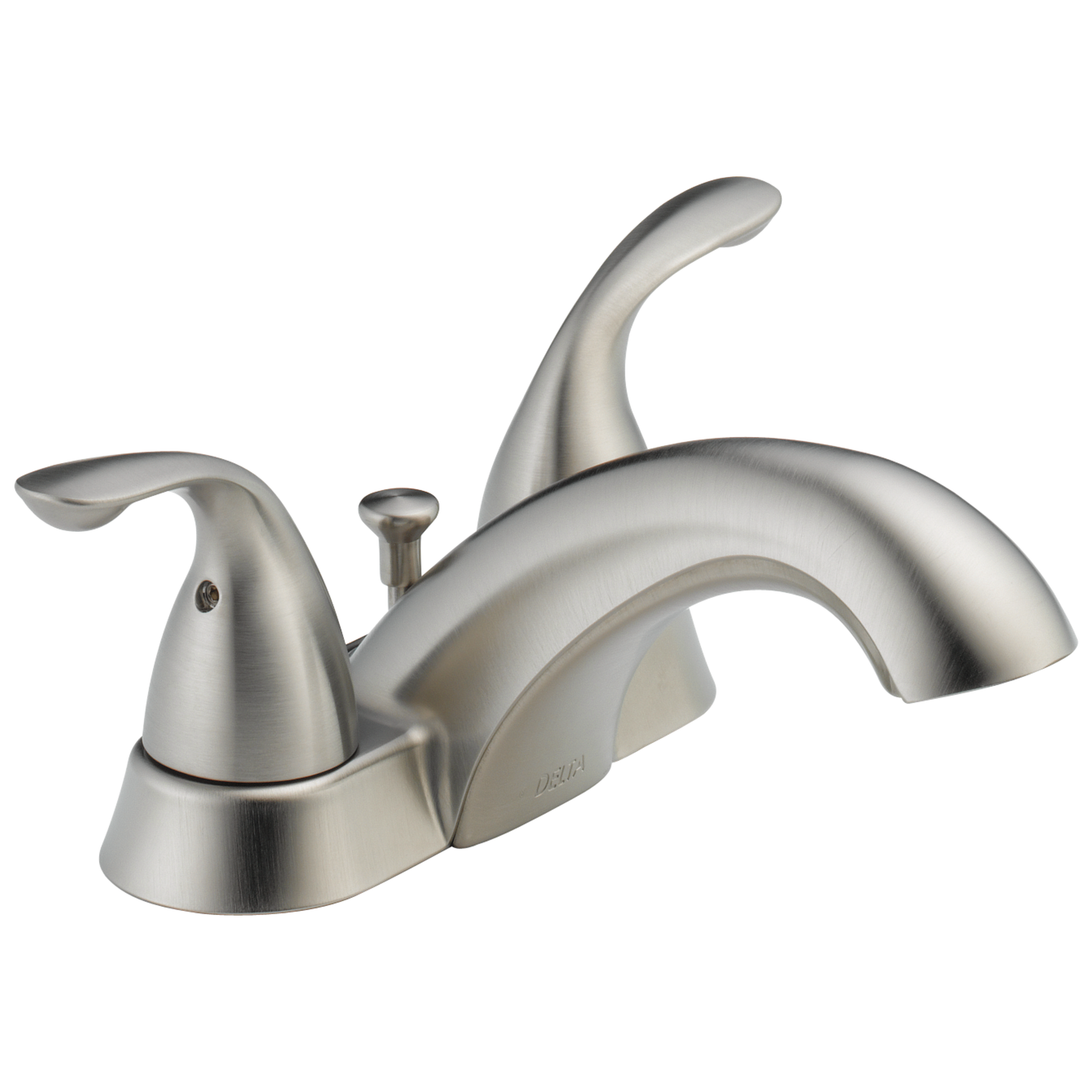 Two Handle Centerset Bathroom Faucet in Stainless