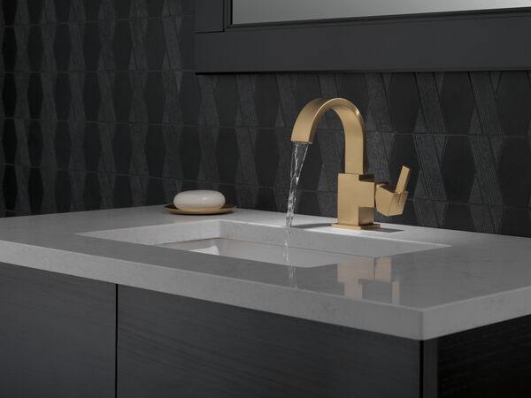 Single Handle Bathroom Faucet in Champagne Bronze 553LF-CZ Delta Faucet