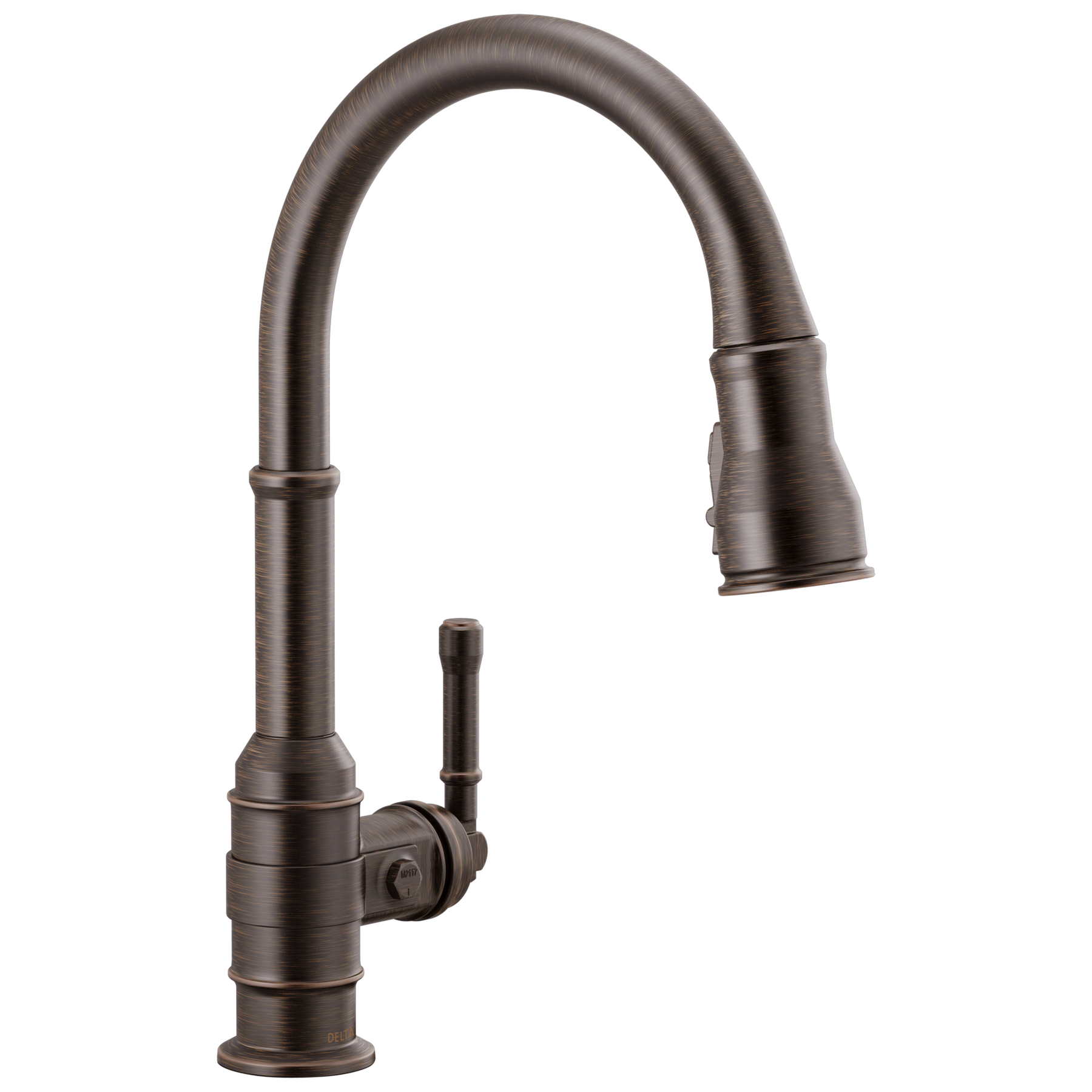 Single Handle Pull-Down Kitchen Faucet in Champagne Bronze 9190-CZ-DST