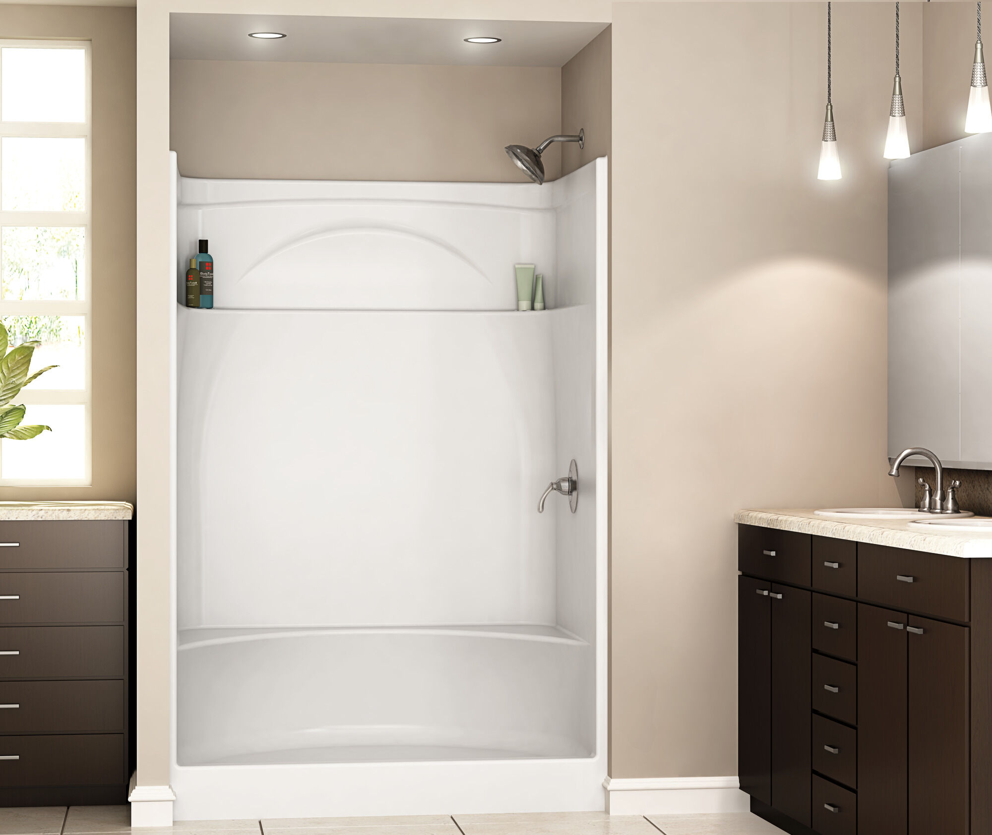 48~ x 36~ One Piece Shower in High Gloss White 214836AC00 | Delta