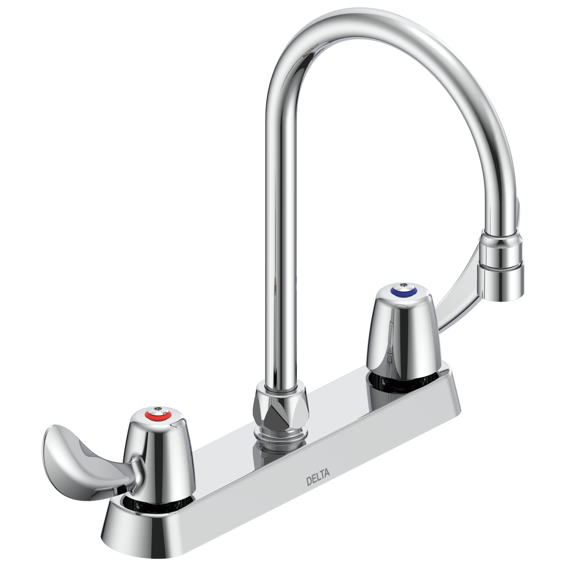 Two Handle 8~ Cast Deck Mount Faucet in Chrome 26C3942 | Delta Faucet