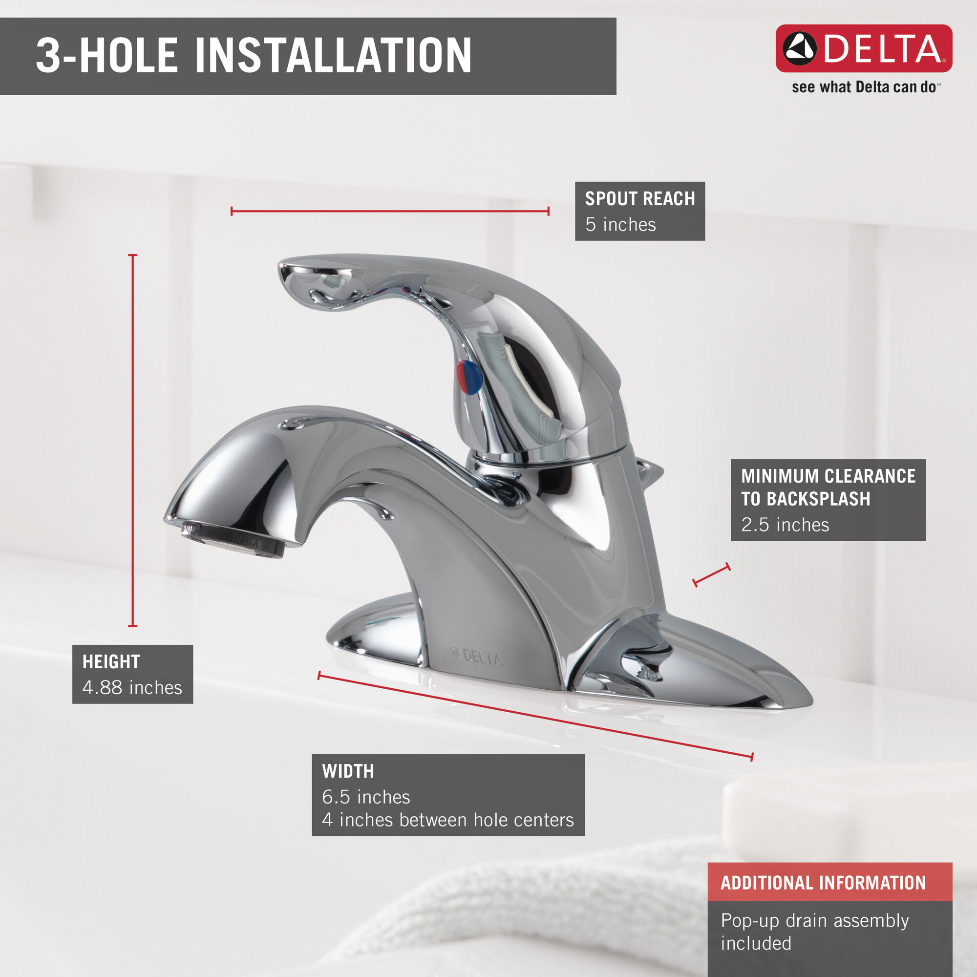 DELTA FAUCET 520-HGM-DST デルタバス蛇口とアクセサリー クローム