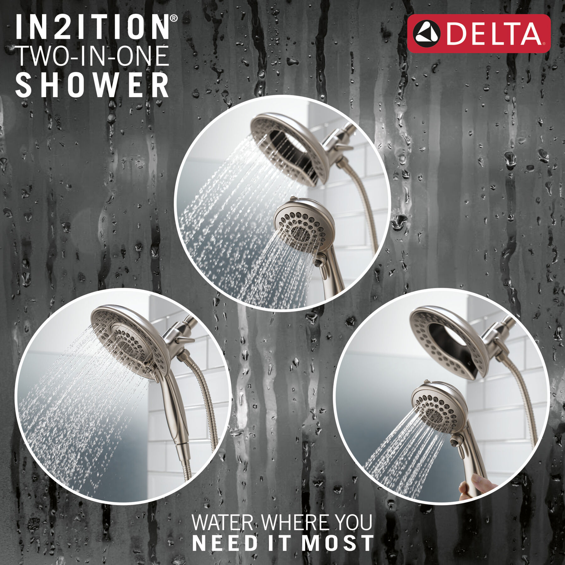 In2ition® 5-Setting Two-in-One Shower in Stainless 58569-SS-PK