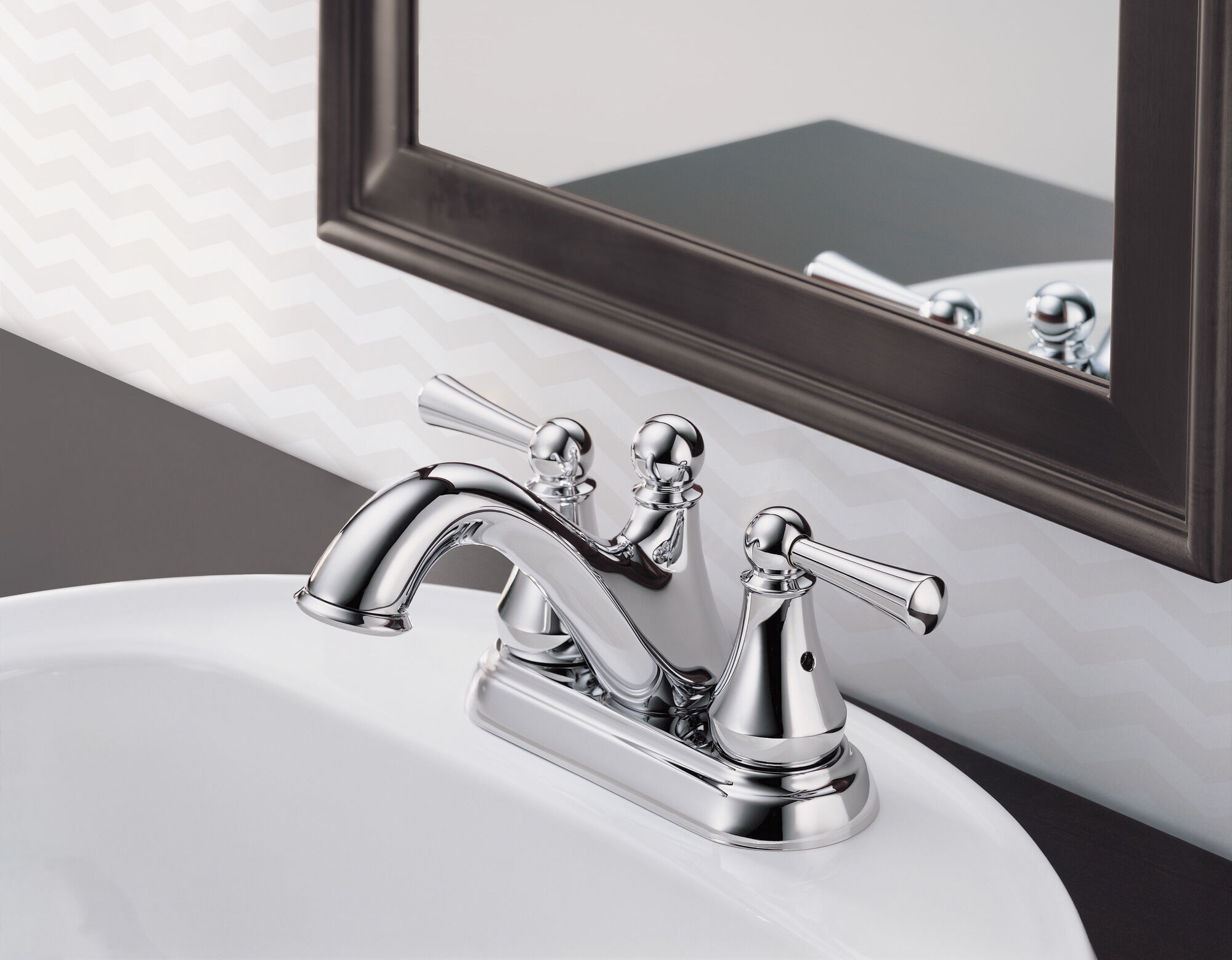 Two Handle Centerset Bathroom Faucet in Chrome 25999LF | Delta Faucet