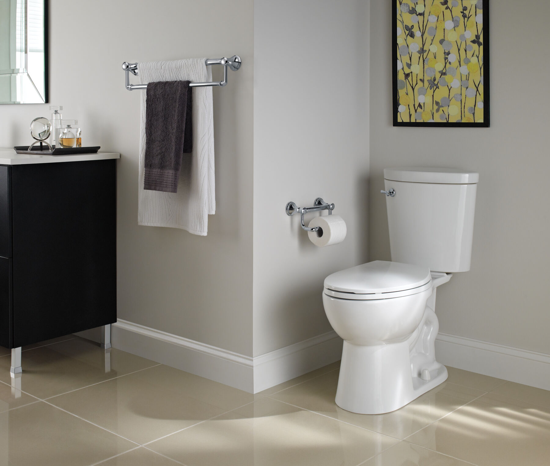 Fine Fixtures Dual-Flush Elongated One-Piece Toilet with High Efficiency  Flush in Shiny Gold 