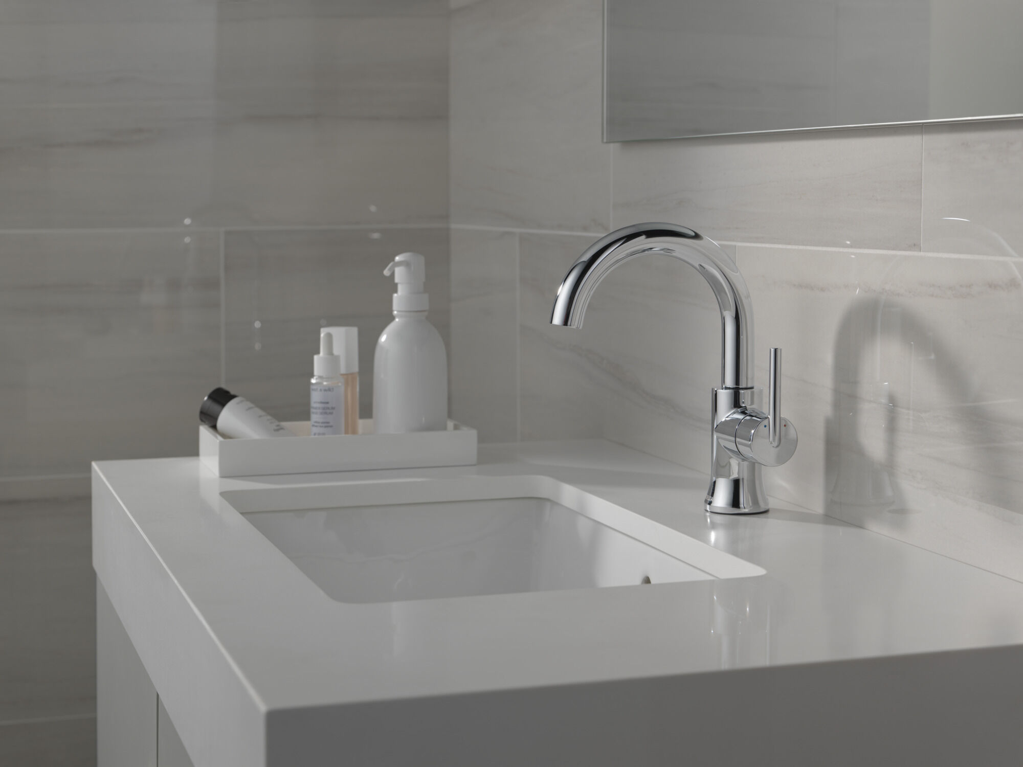 Single Handle High-Arc Bathroom Faucet in Chrome 559HA-DST | Delta