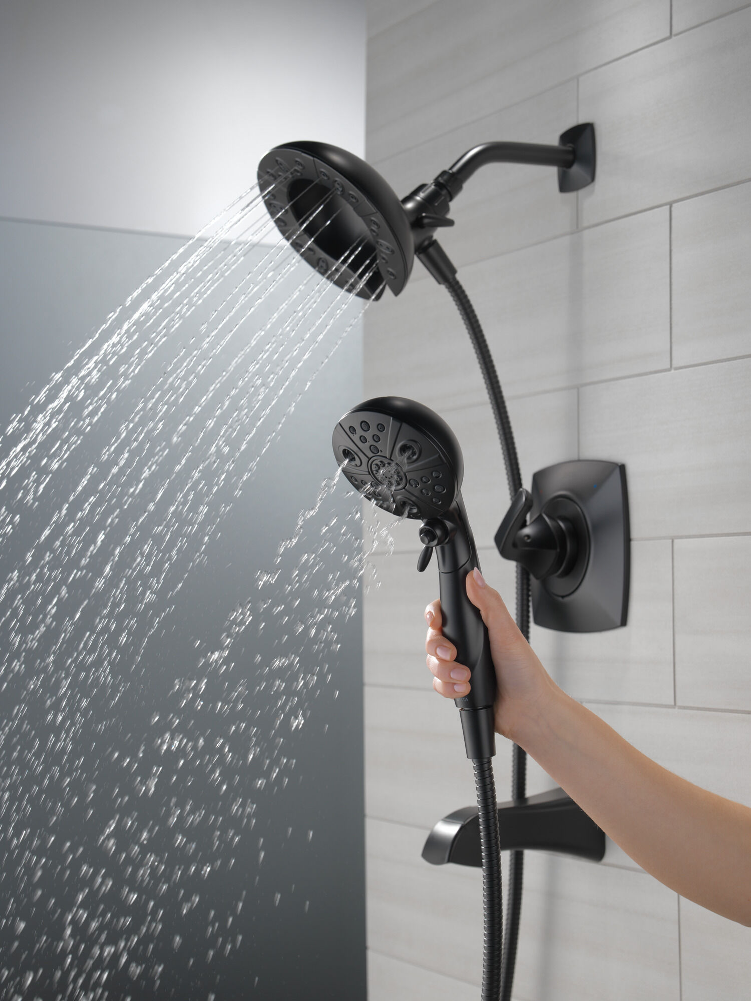 Monitor® 14 Series Tub and Shower with In2ition® Two-in-One Shower in Matte  Black