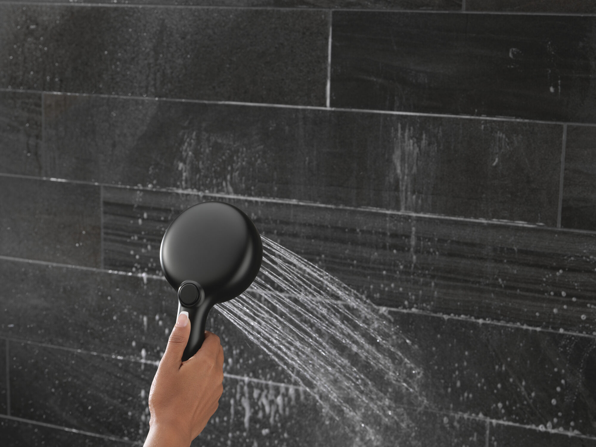 7-Setting Wall Mount Hand Shower with Cleaning Spray in Matte 
