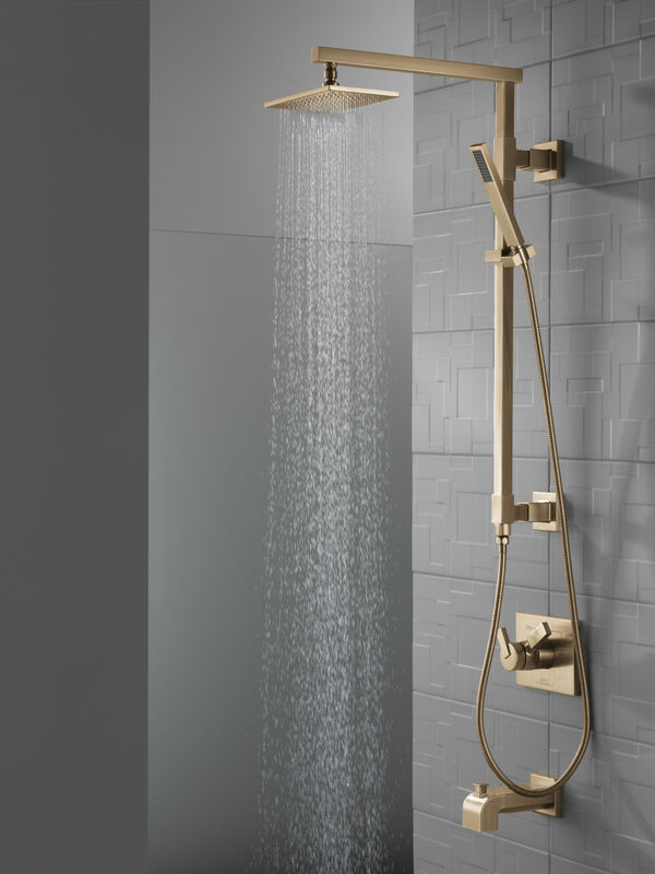 Single-Setting Raincan Shower Head in Lumicoat Champagne Bronze RP62955CZPR  Delta Faucet