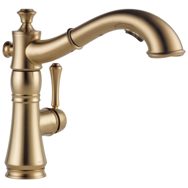 Single Handle Pull-Out Kitchen Faucet in Champagne Bronze 4197-CZ-DST Delta  Faucet