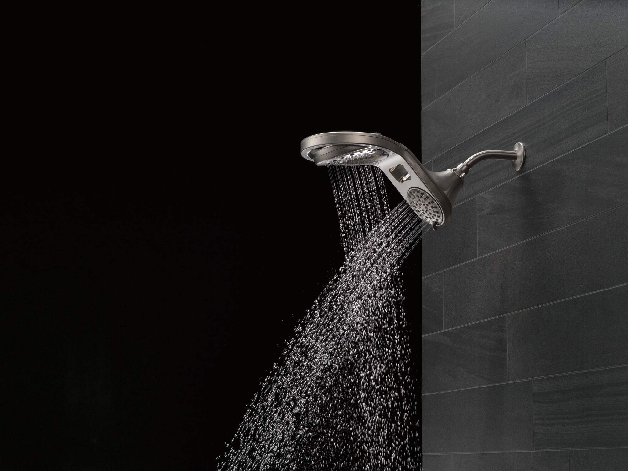 HydroRain® 5-Setting Two-in-One Shower Head in Stainless 58580