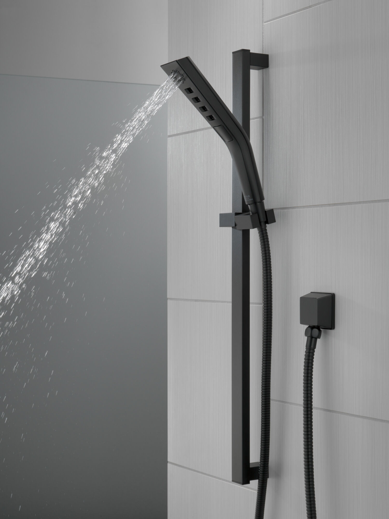 H2Okinetic® 3-Setting Slide Bar Hand Shower with Wall Elbow