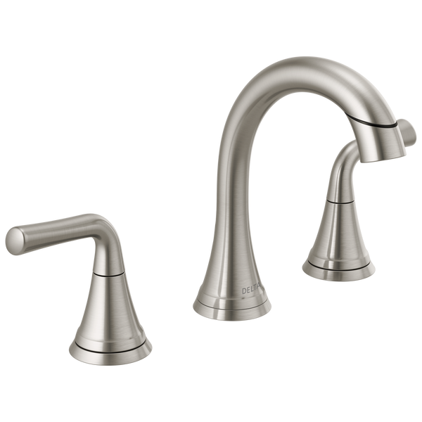 Two Handle Widespread Pull Down Bathroom Faucet In Stainless 3533lf Sspdmpu Delta Faucet