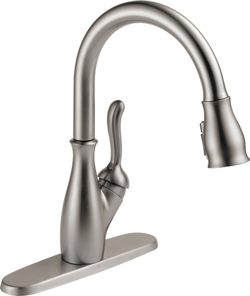 Single Handle Pull Down Kitchen Faucet With Shieldspray Technology 19978z Ss Dst Delta Faucet