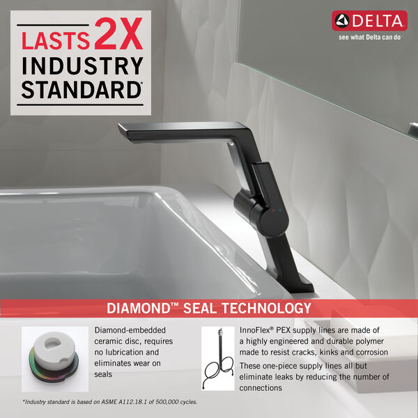 Single Handle Mid Height Vessel Bathroom Faucet 699 Bl Dst Delta Faucet