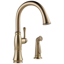Two Handle Kitchen Faucet with Spray in Champagne Bronze 2497LF-CZ